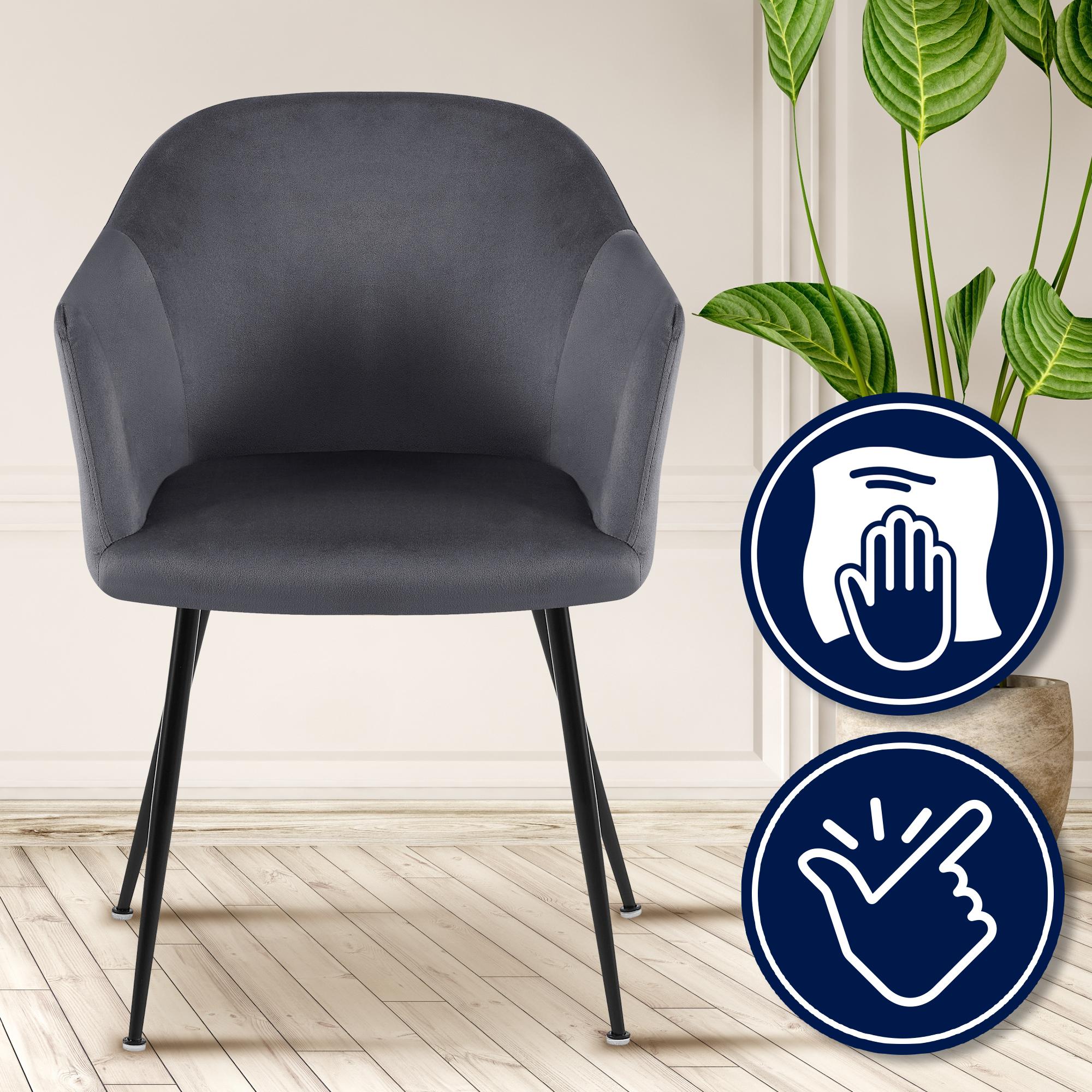 Silla de comedor de terciopelo Jaysie