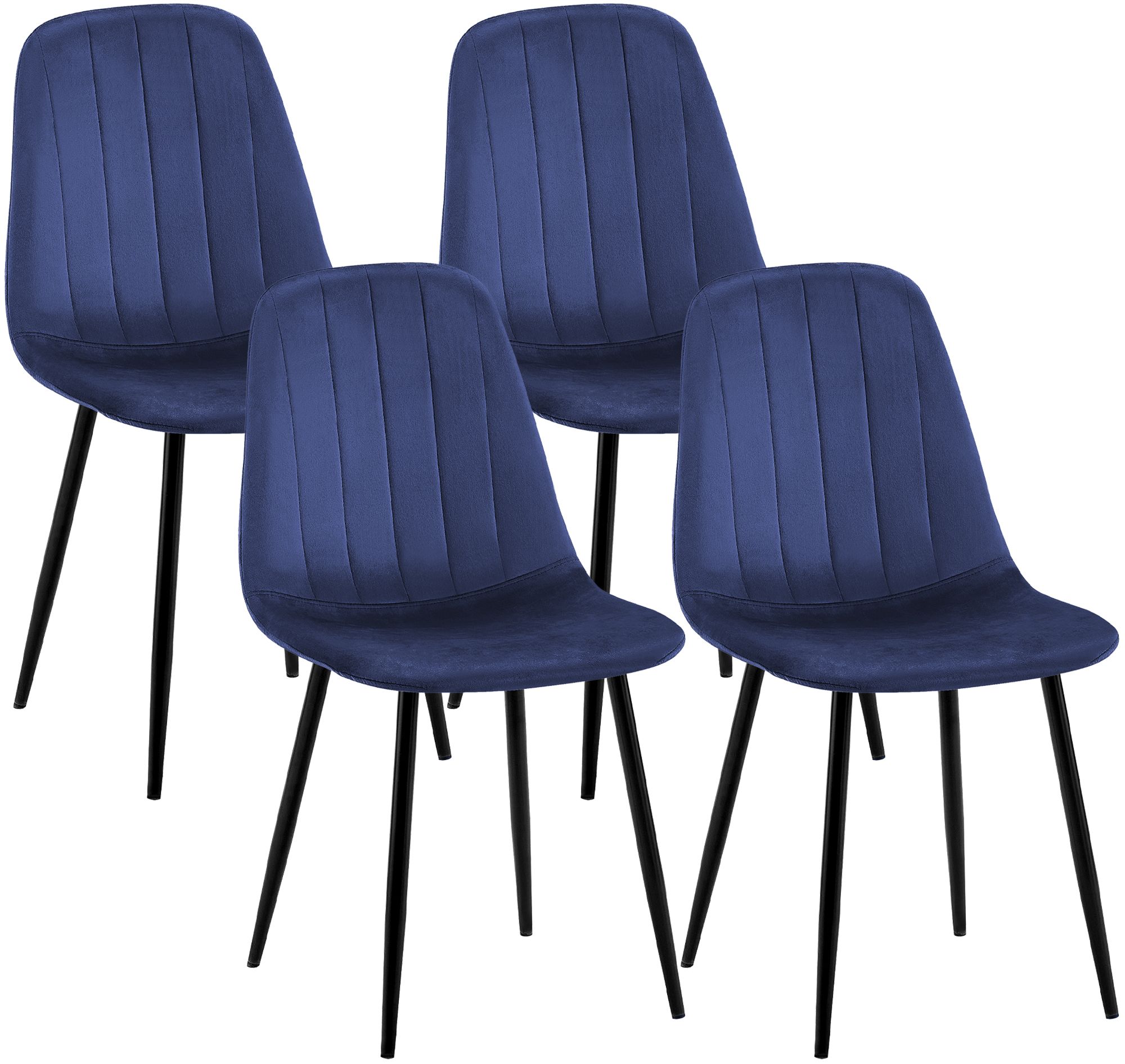 Juego de 4 sillas de comedor Baxter de terciopelo