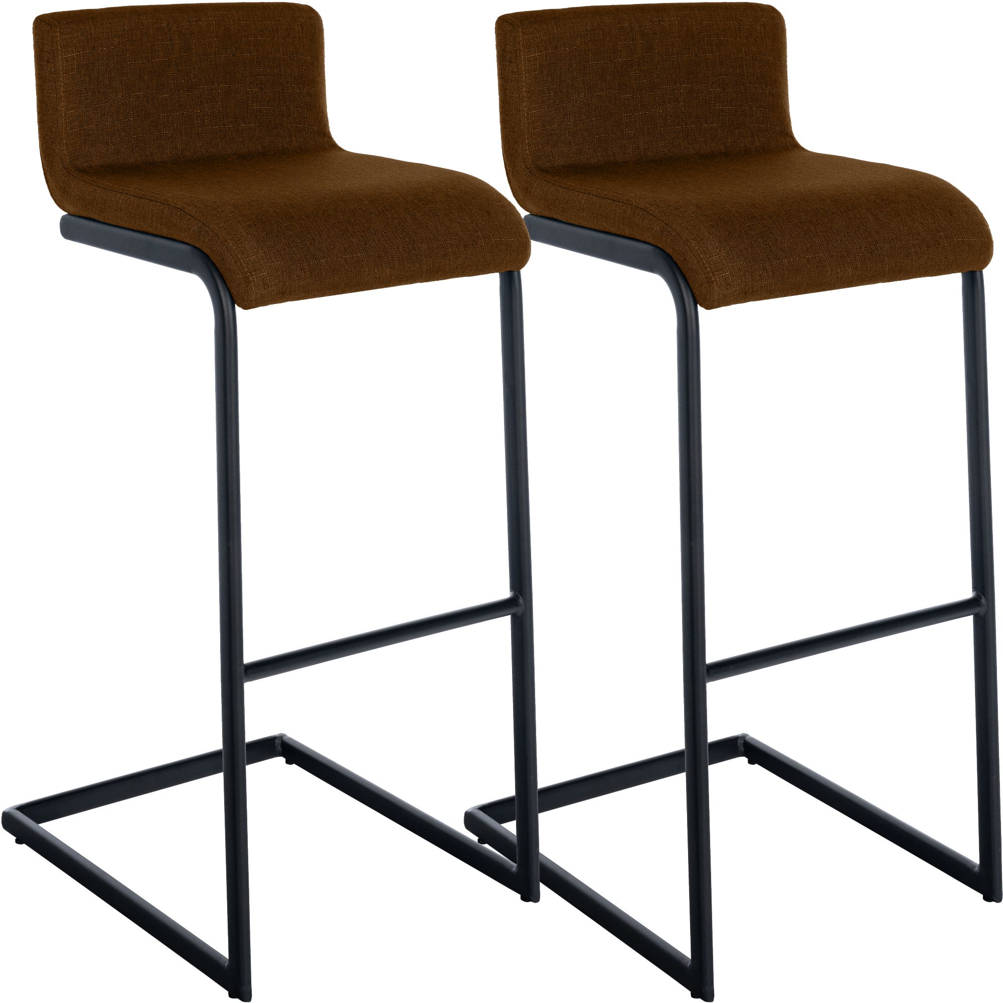 Set de 2 Taburetes de Bar Newport, Estructura de Metal Negro
