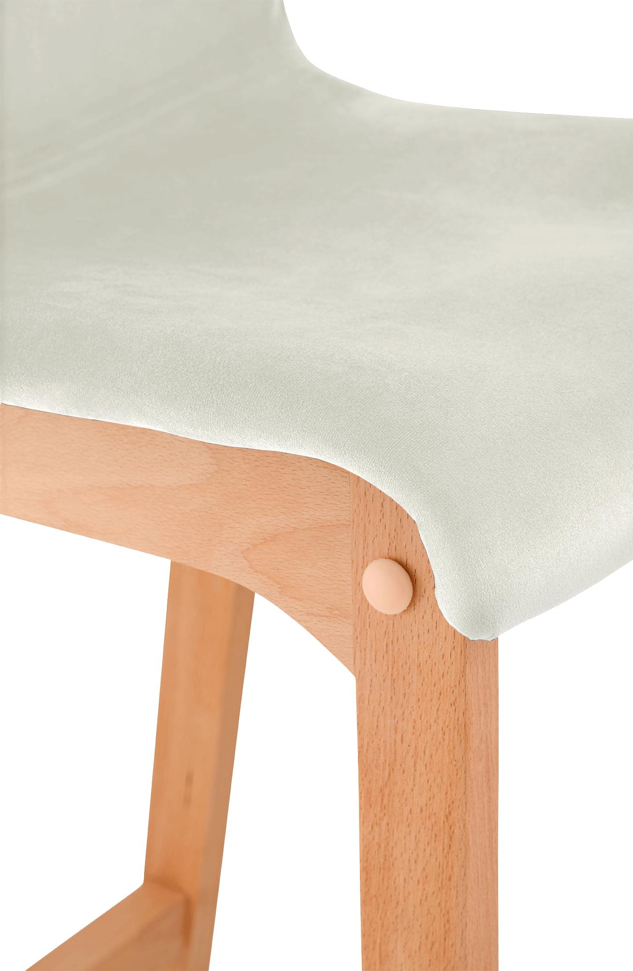 Taburete de bar Hover terciopelo estructura de cuatro patas Natura