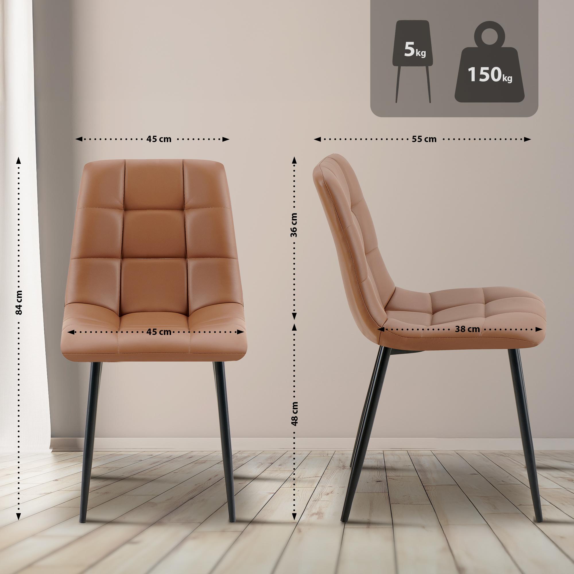 Silla de comedor Antibes tapizada en polipiel