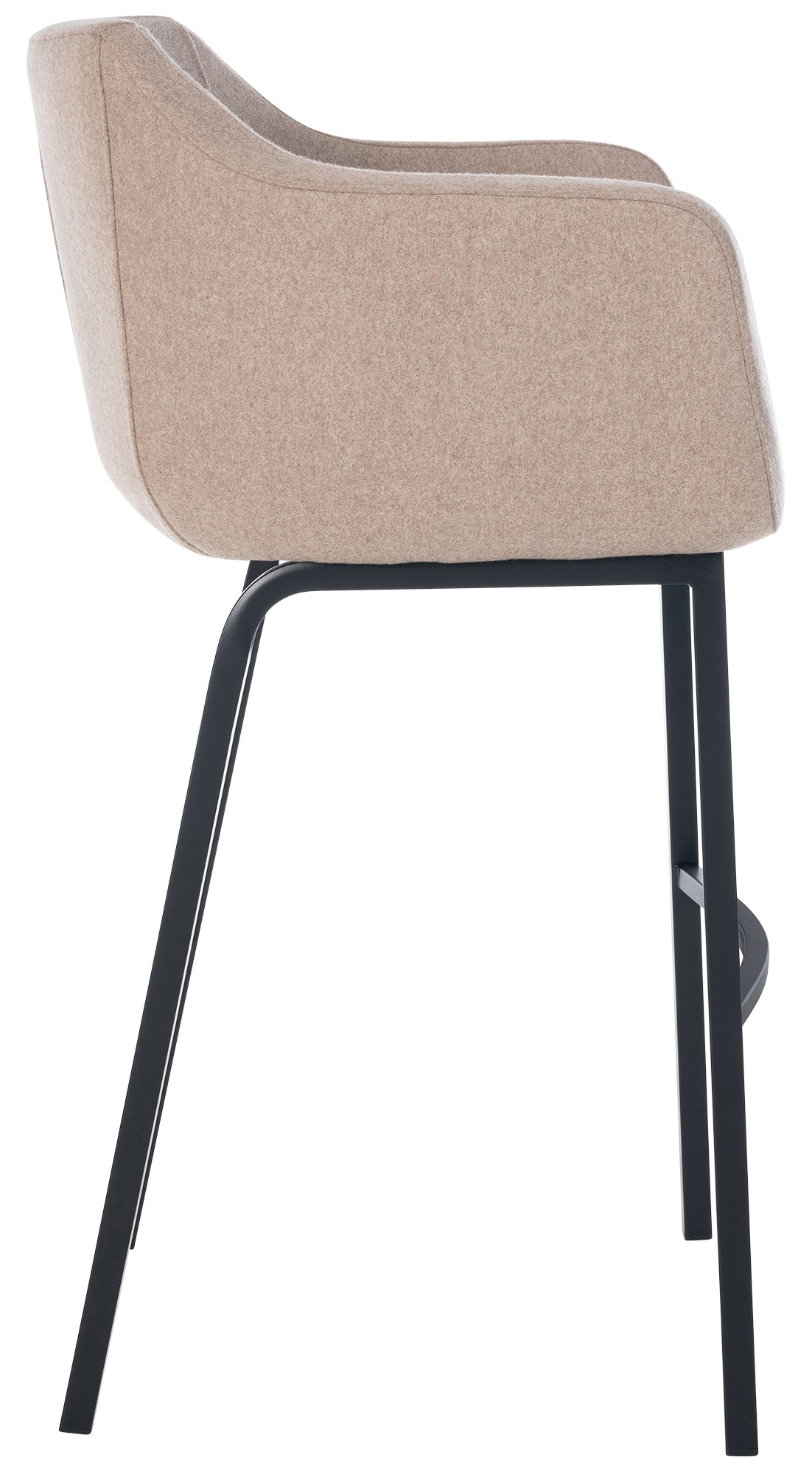Taburete de bar Monea en fieltro & base de 4 patas