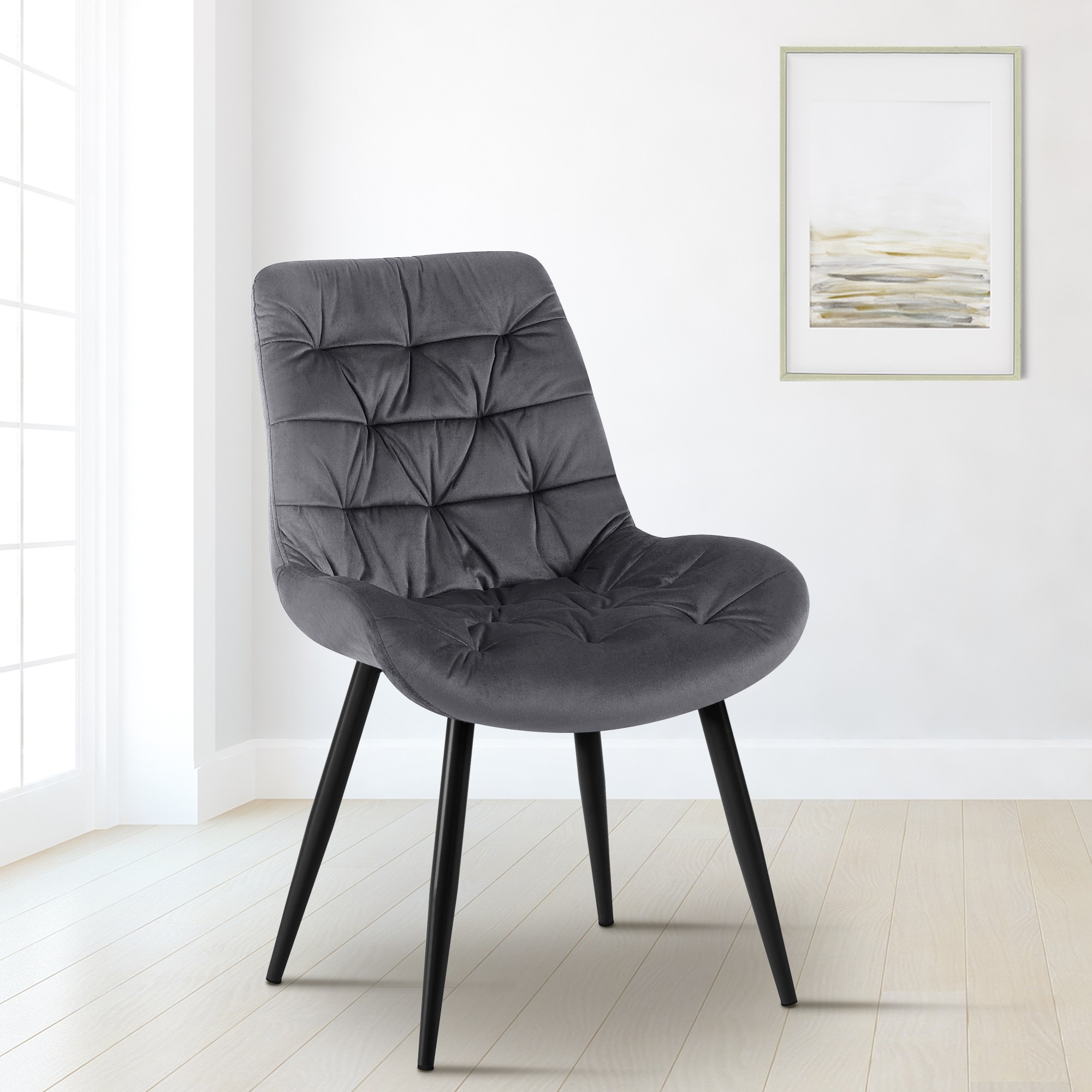 Silla de comedor de terciopelo Rossford