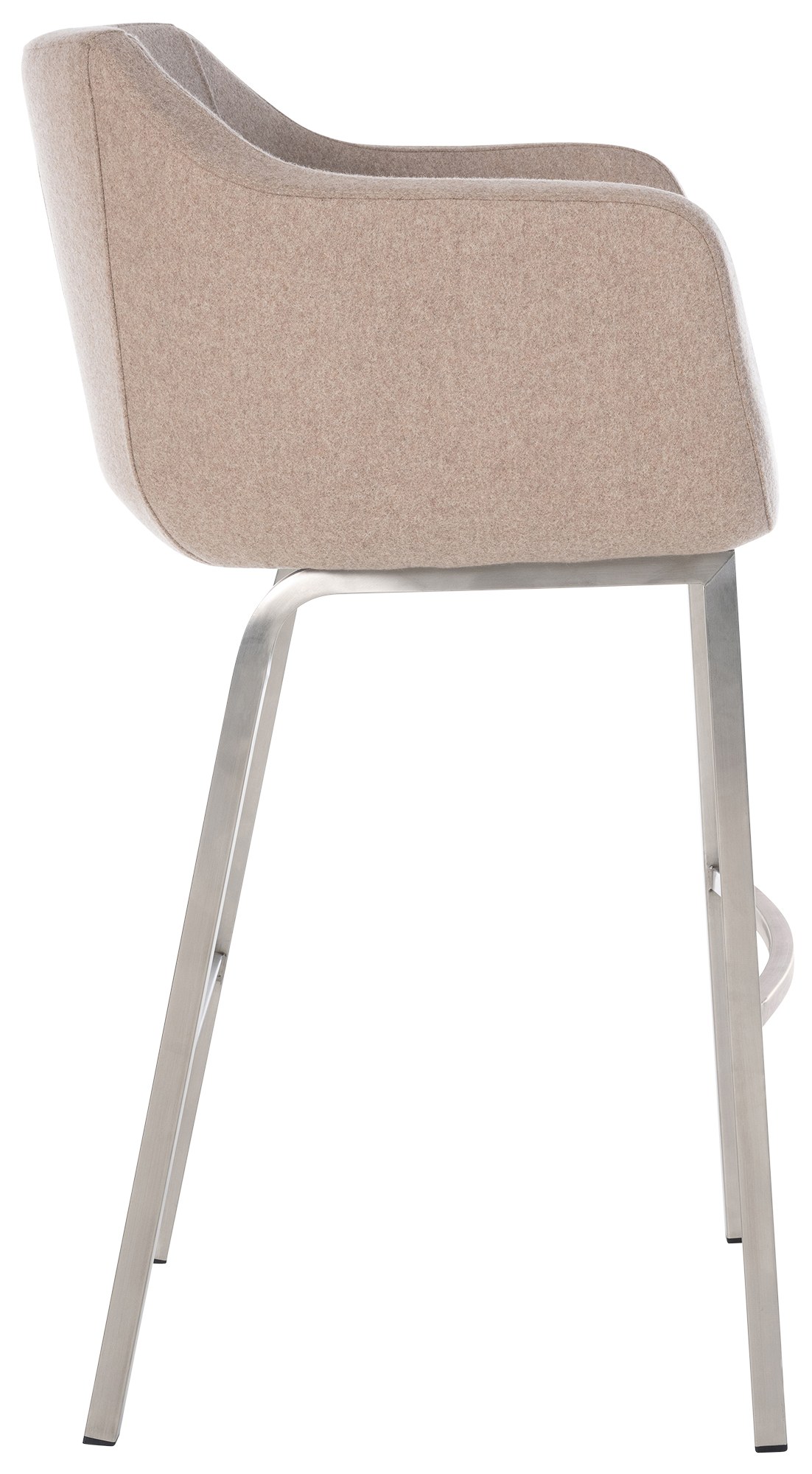 Taburete de bar Monea en fieltro & base de 4 patas