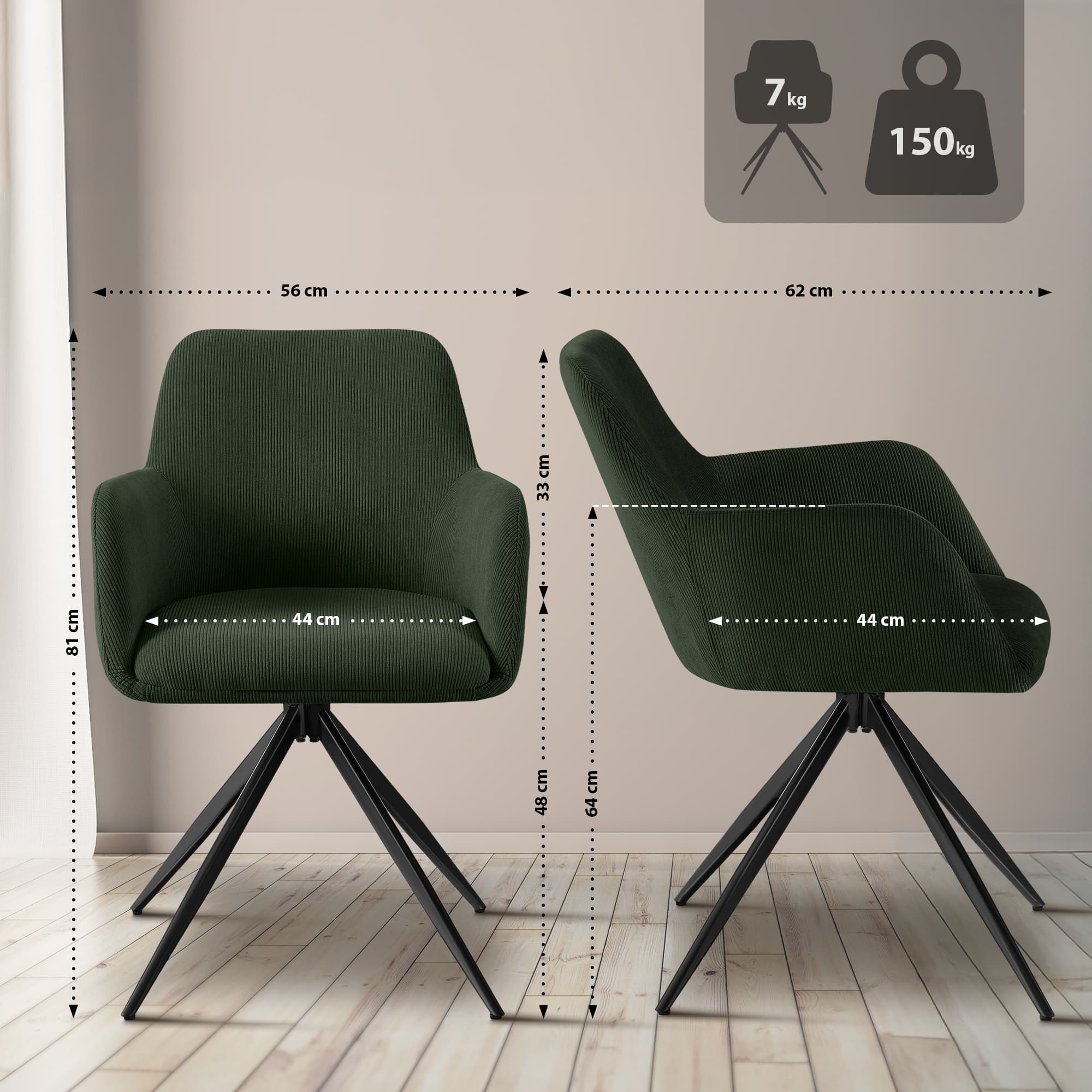 Silla de comedor Olema Cord