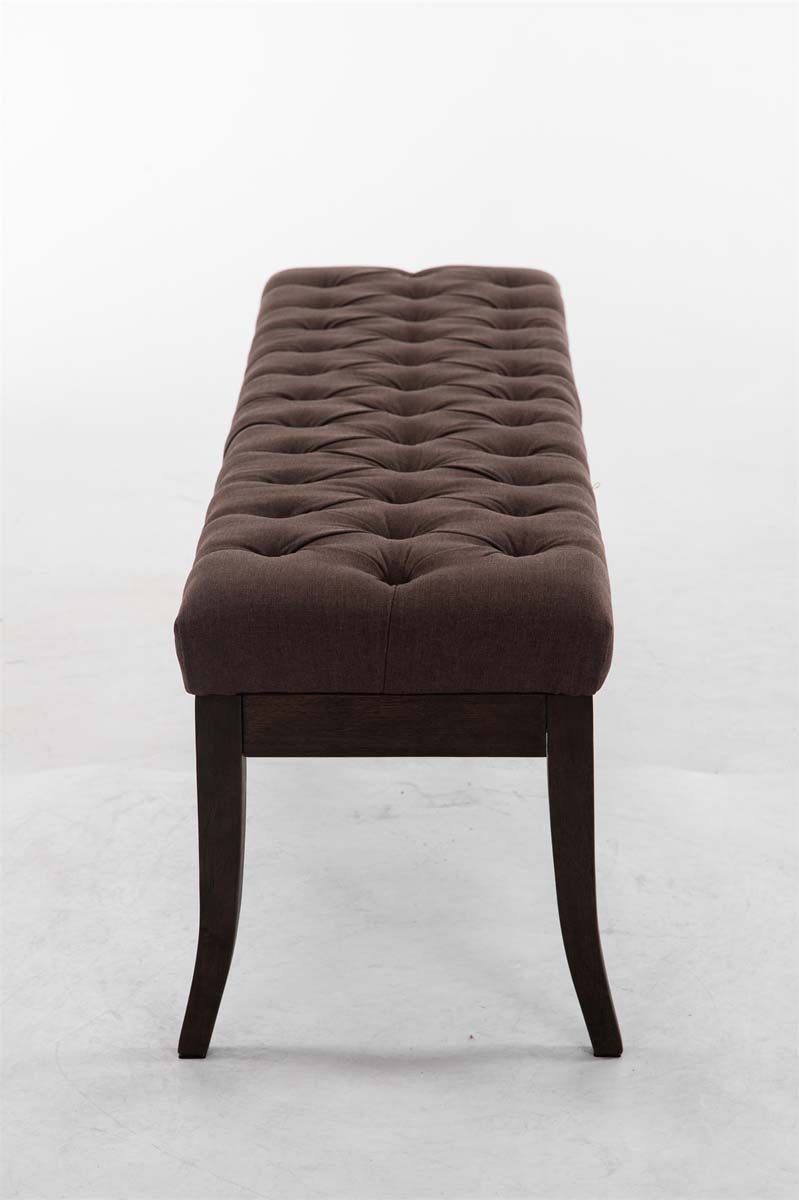 Taburete Recibidor Ramses En Tela & Madera Oscura