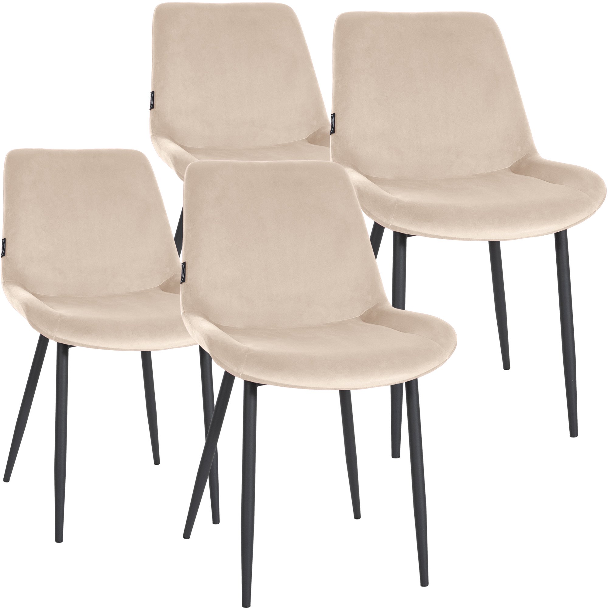 Pack de 4 Sillas de Comedor Victoria de Terciopelo
