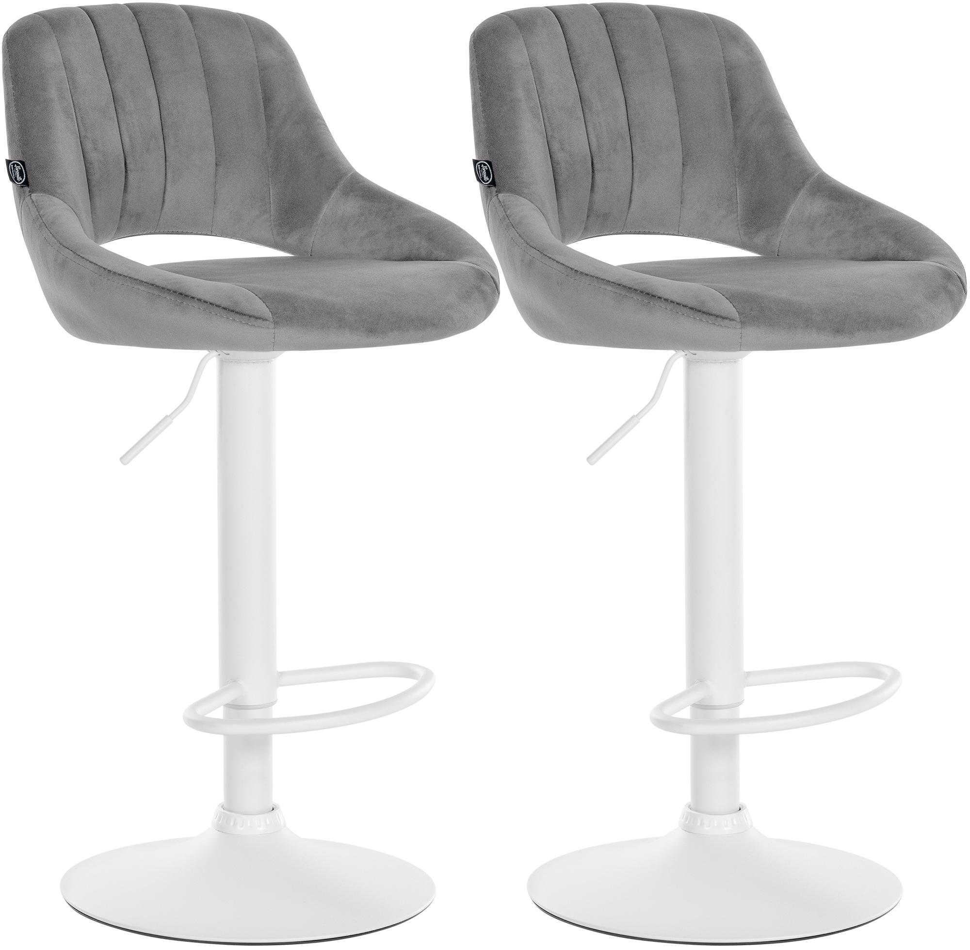 Juego de 2 taburetes de bar Milet de terciopelo