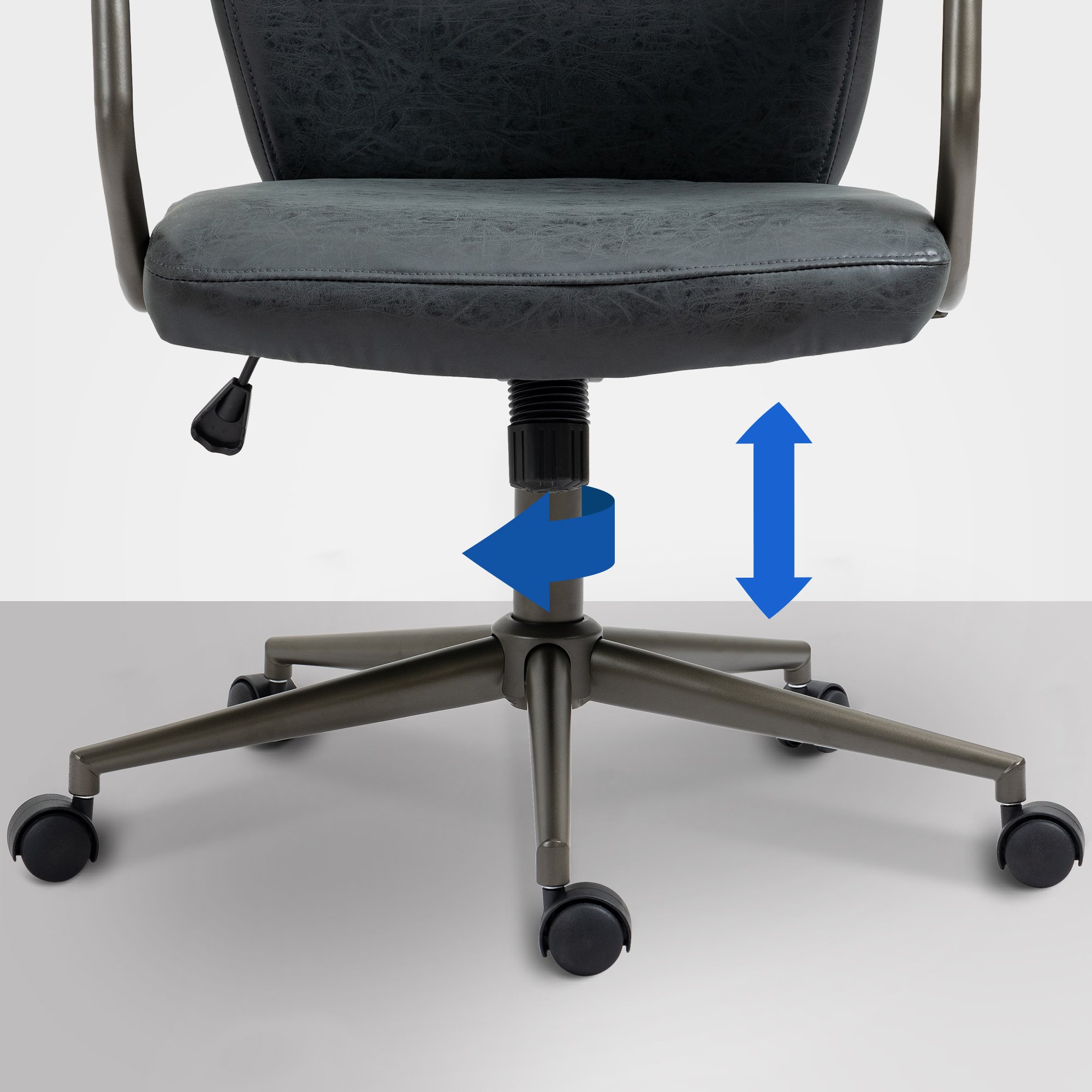Silla de oficina Pocatello en cuero sintético y respaldo alto