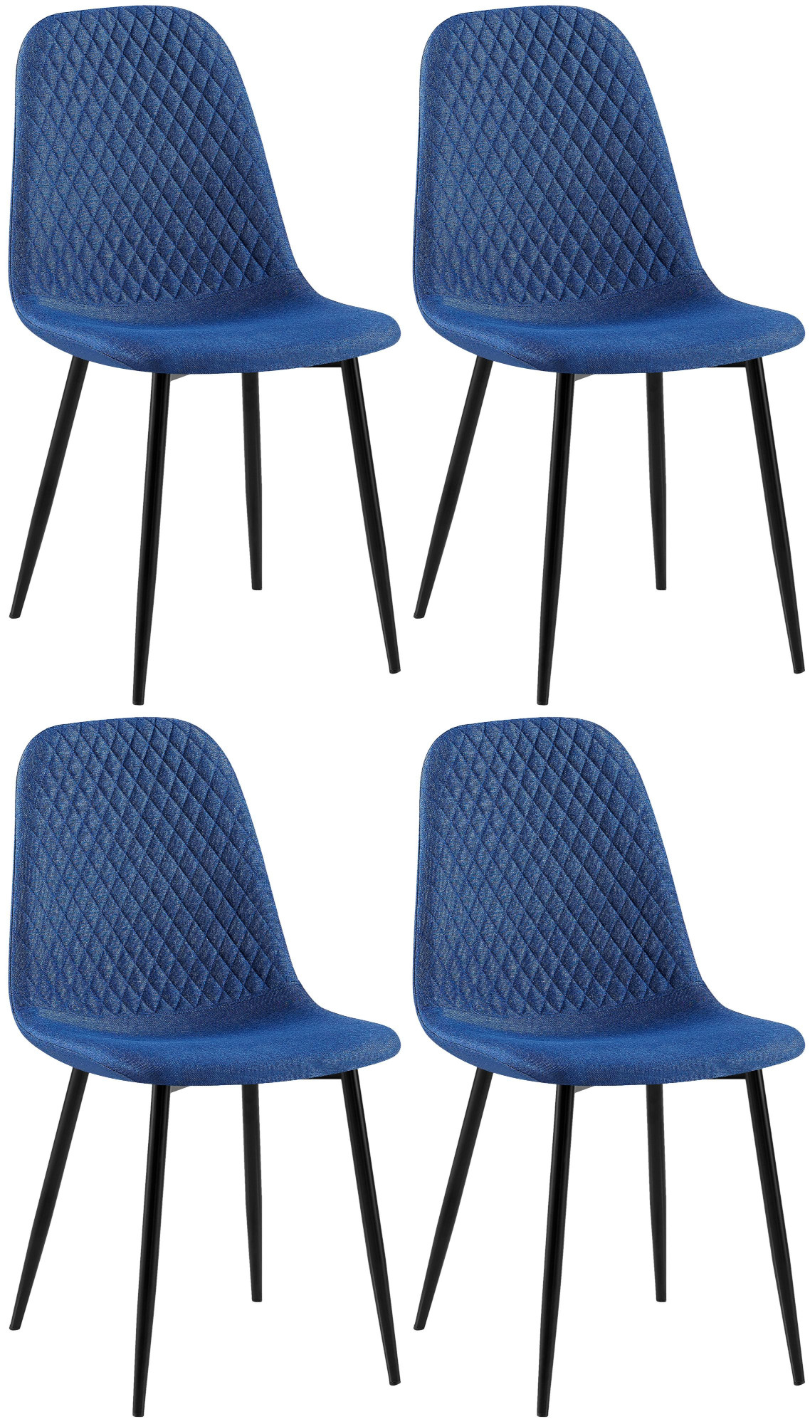 Set de 4 sillas de comedor Giverny en tela o terciopelo