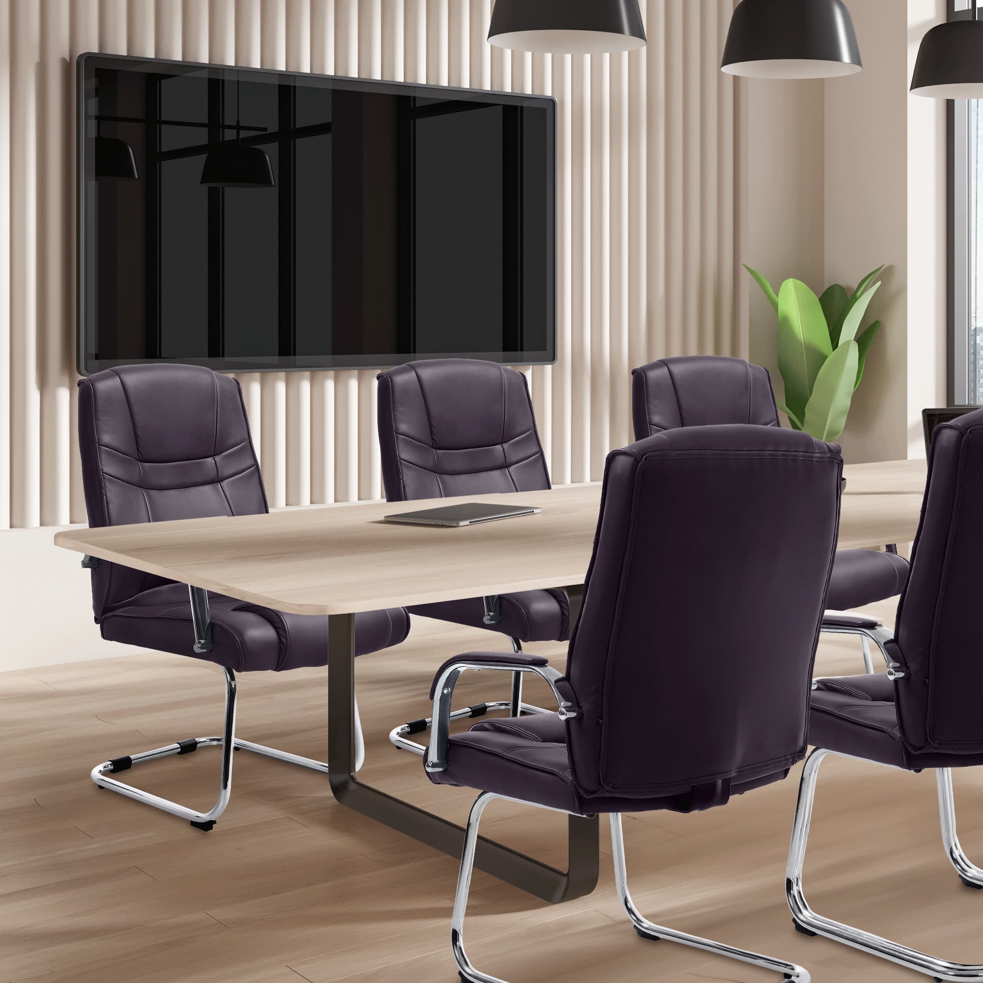 Set de 2 sillas cantilever XXL Attila en polipiel