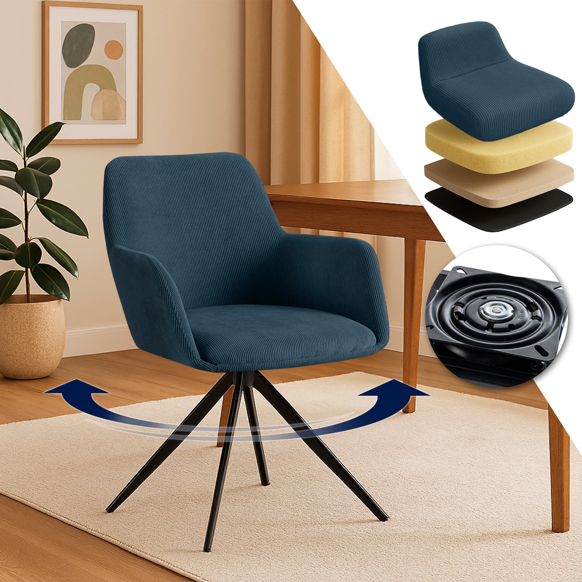 Silla de comedor Olema Cord