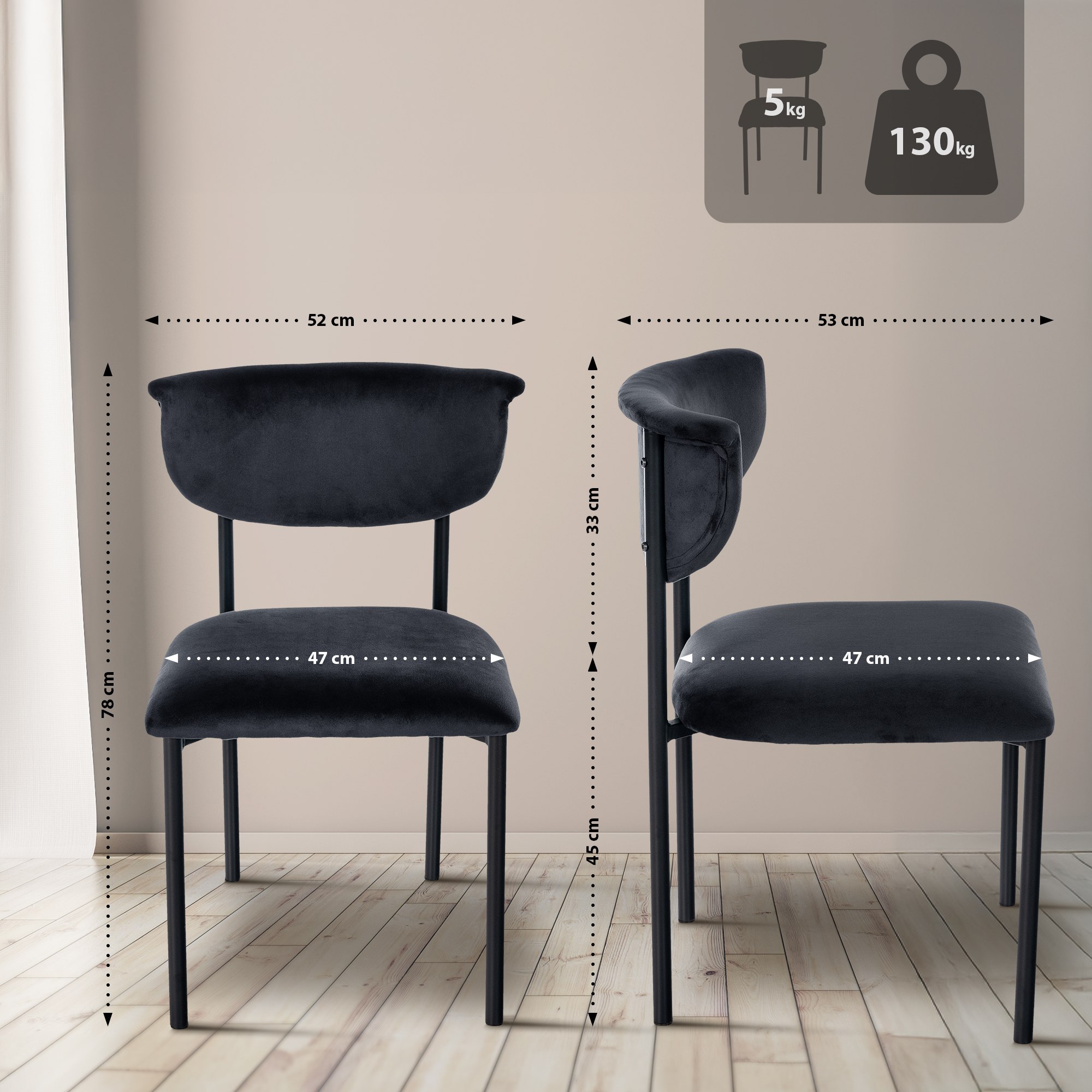 Silla de Comedor Gambell Terciopelo