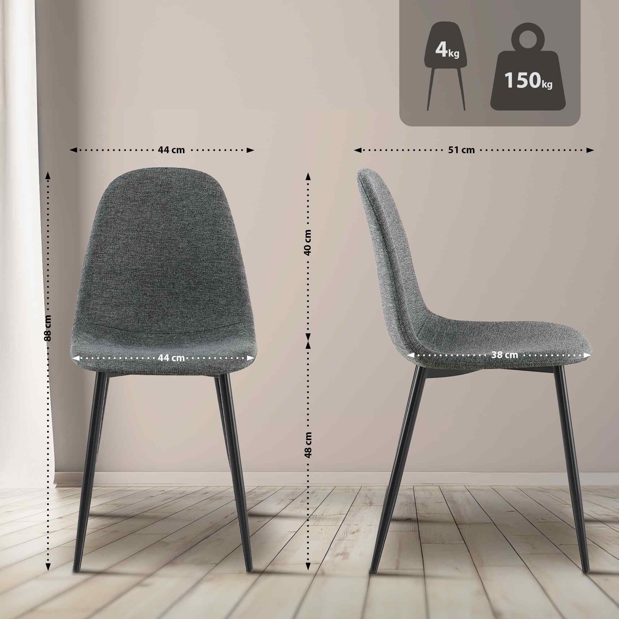 Conjunto de 4 sillas de comedor Napier