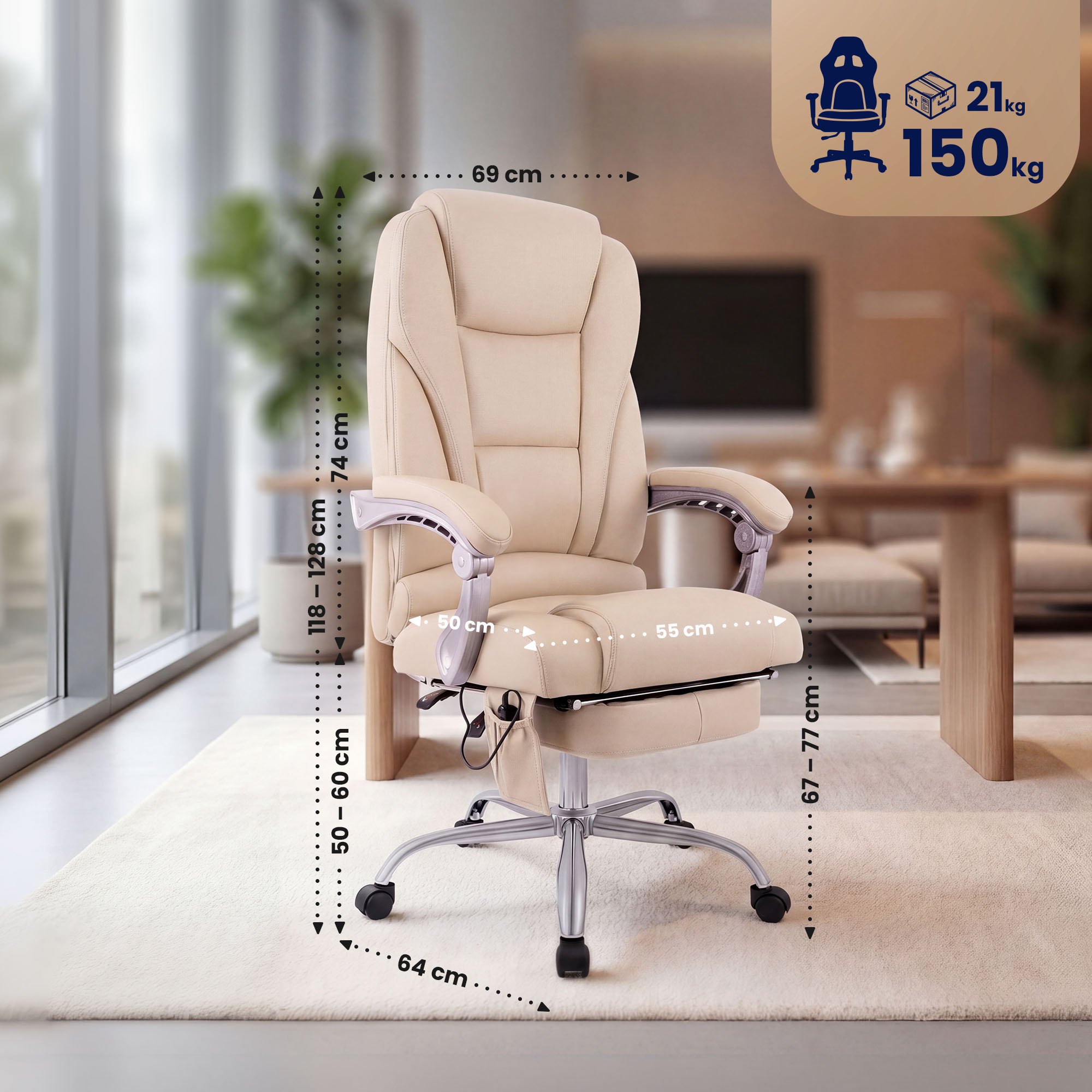 Sillon de oficina Pacific con funcion de masaje
