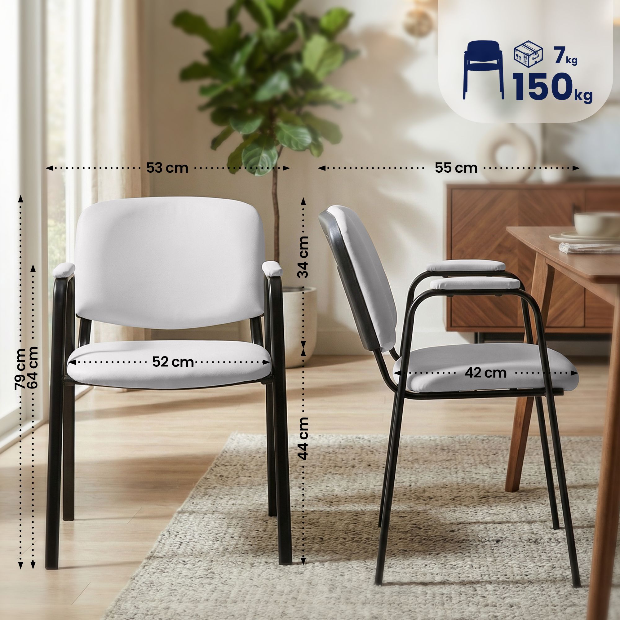 Set de 4 sillas apilables Ken Pro de piel sintética