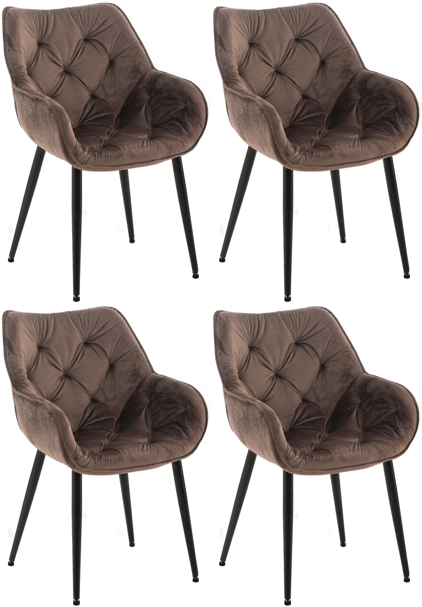 Set de 4 sillas Tanna de salón en terciopelo