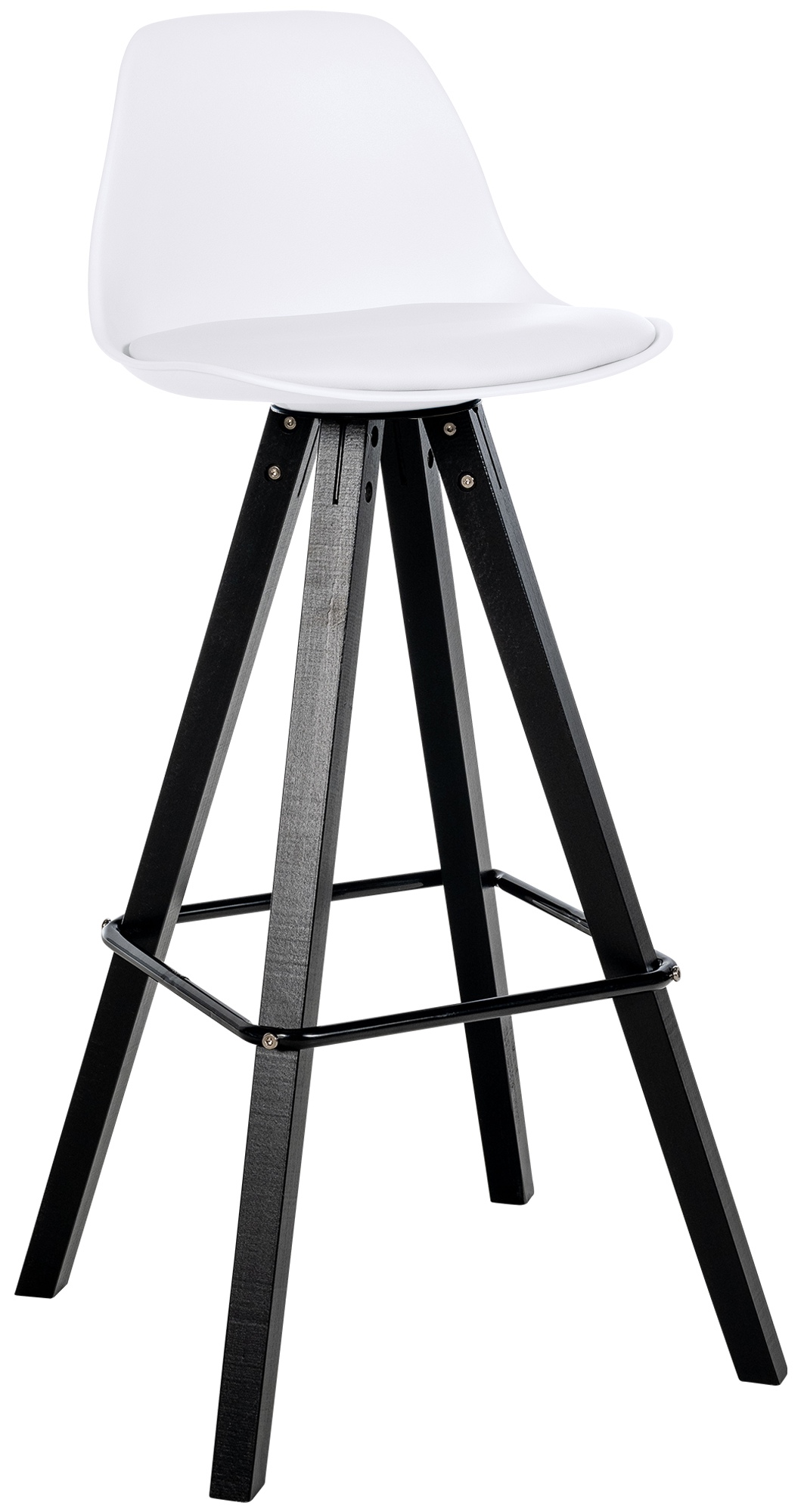 Taburete de bar Corbin de polipiel con base de 4 patas cuadradas