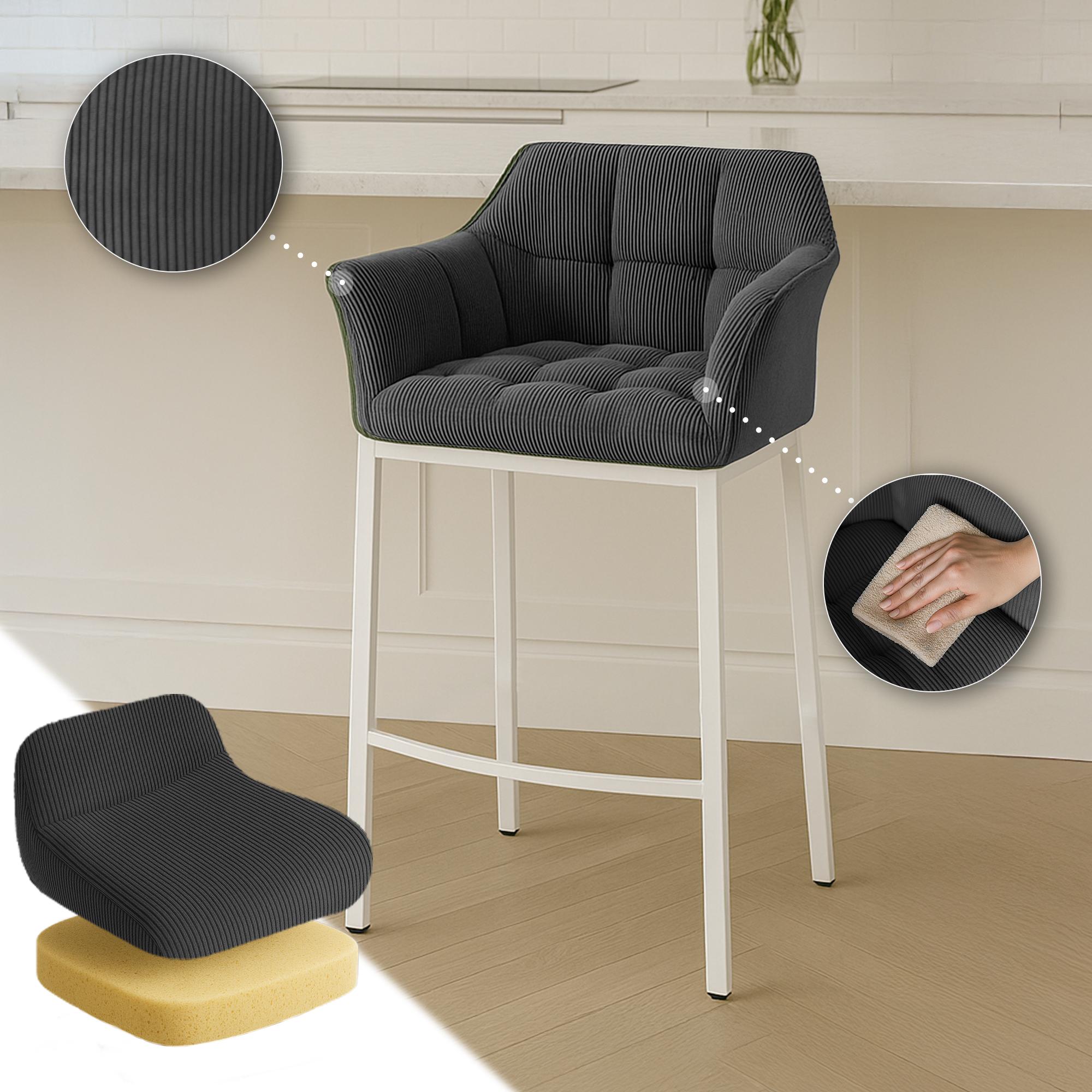 Taburete de bar Damaso Cord con base de cuatro patas