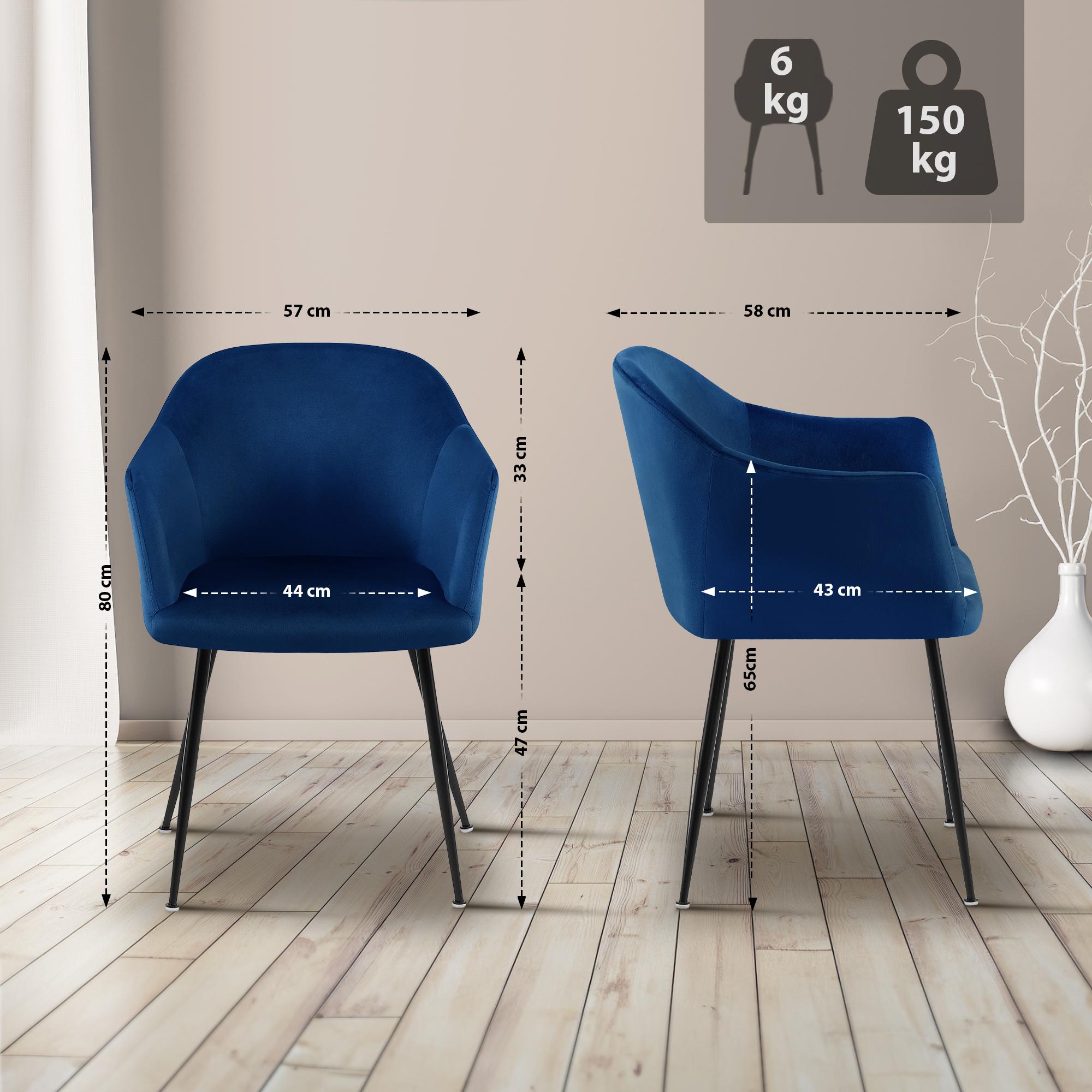 Silla de comedor de terciopelo Jaysie