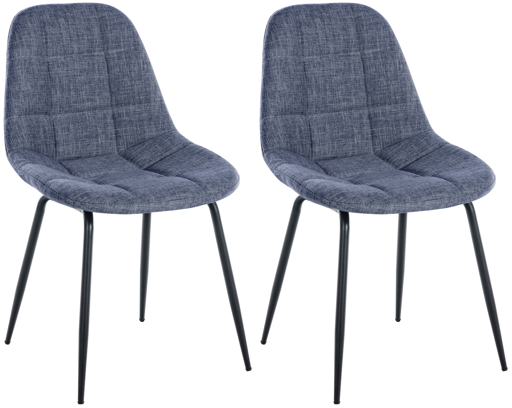 Set de 2 Sillas de comedor Tom en tela o polipiel