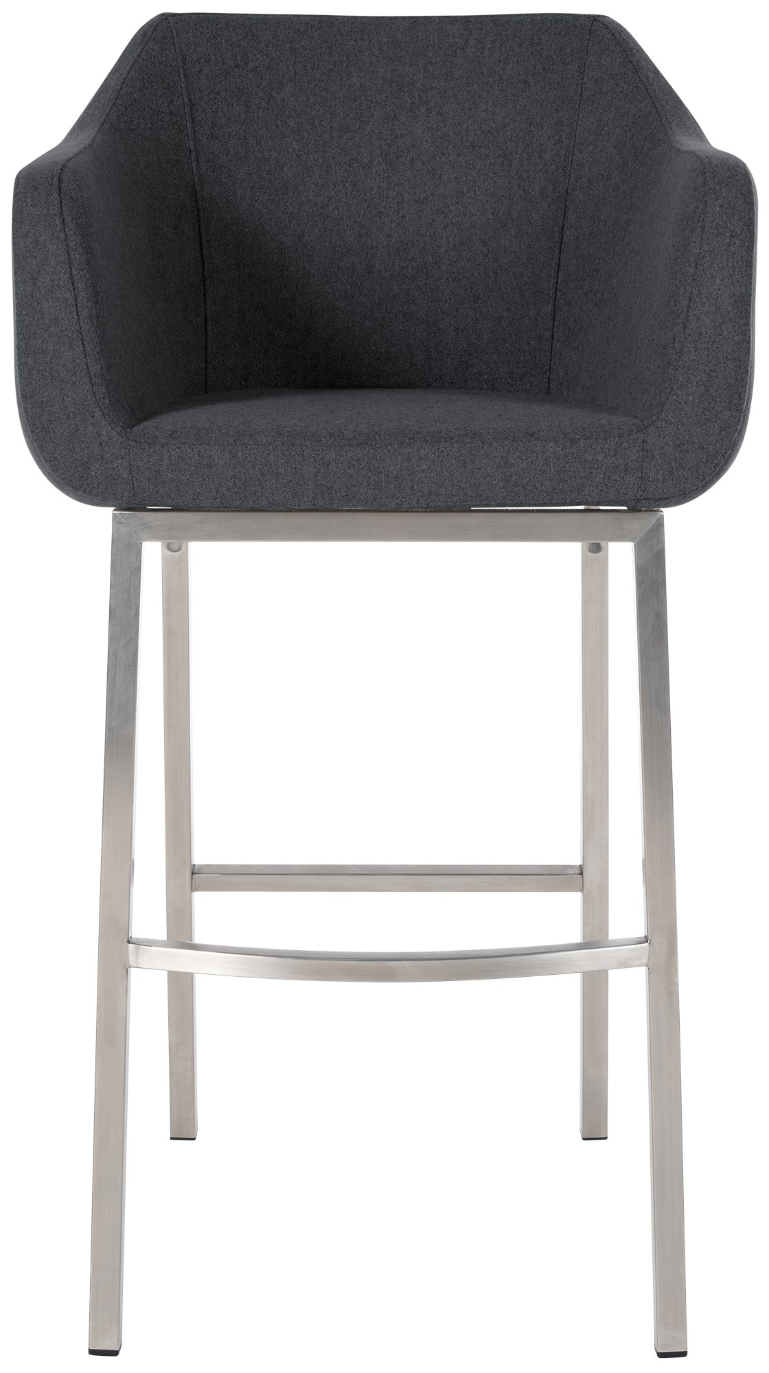 Taburete de bar Monea en fieltro & base de 4 patas