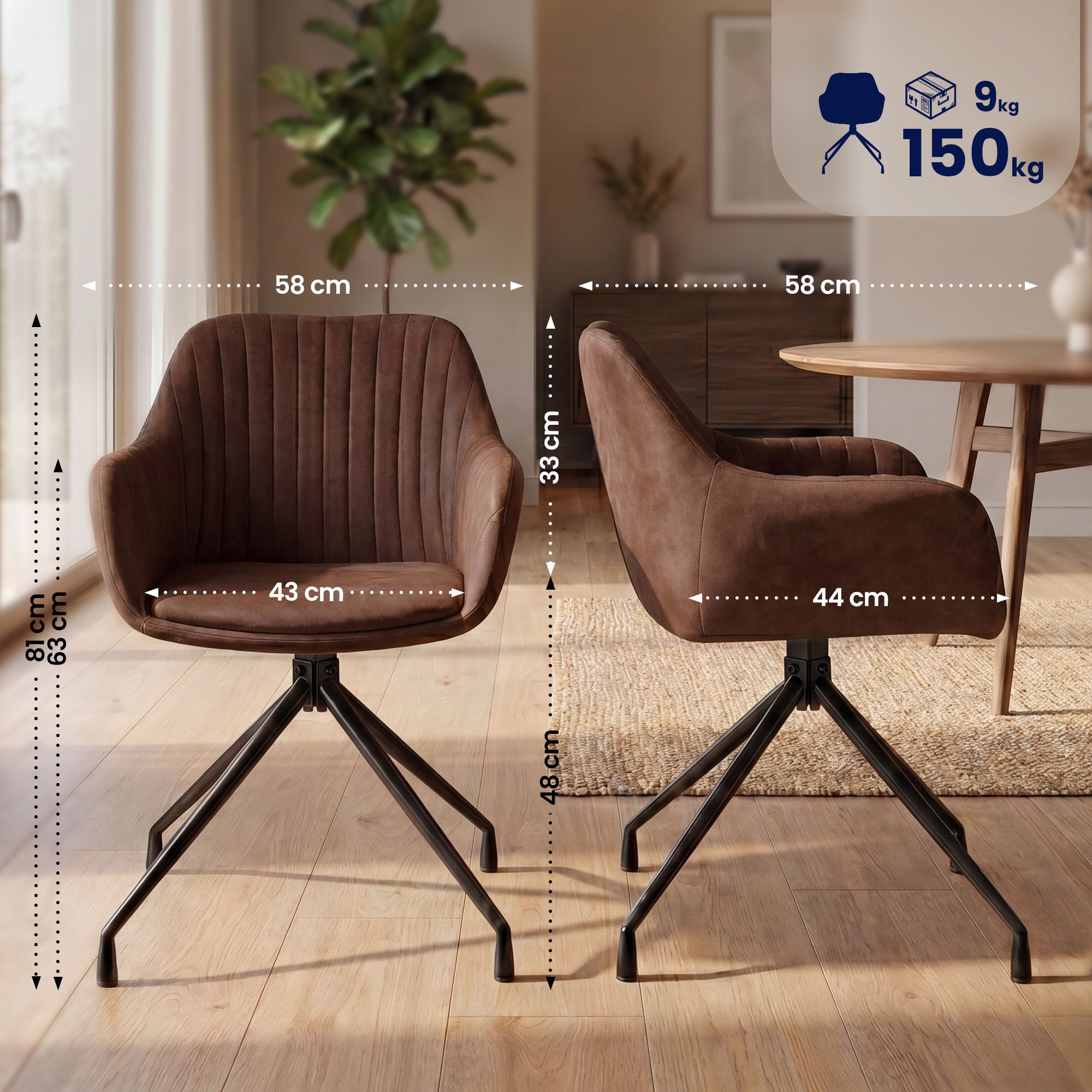 Set de 2 Sillas de Comedor Welby