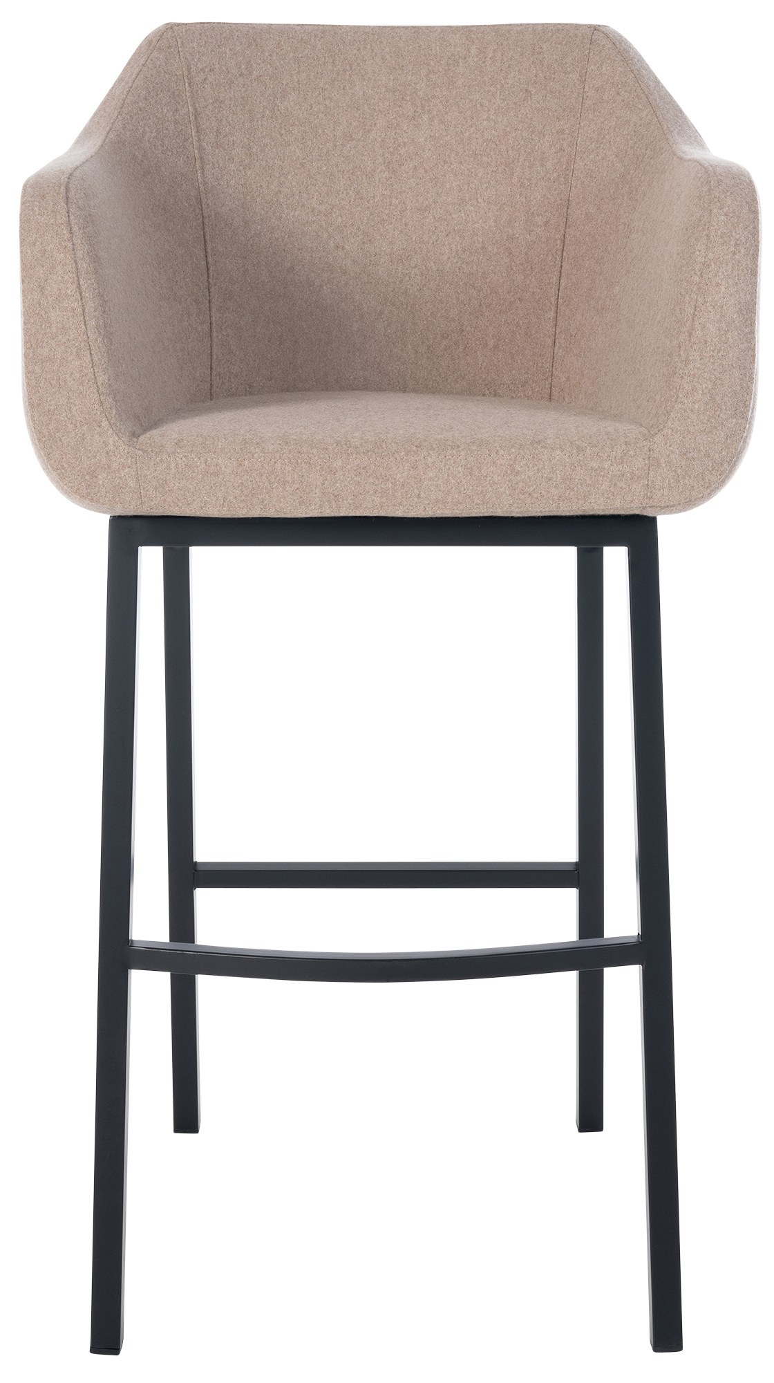 Taburete de bar Monea en fieltro & base de 4 patas