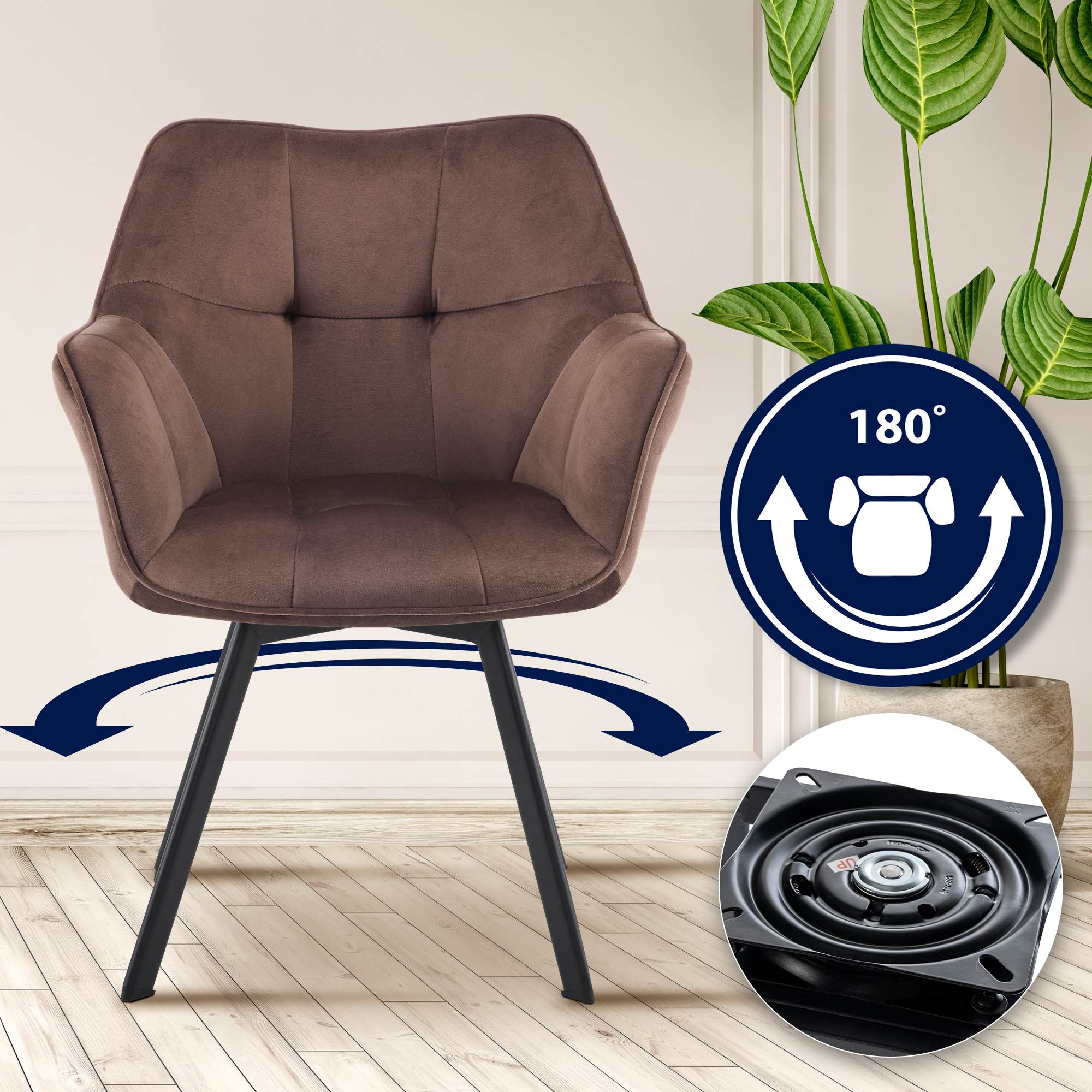 Silla de comedor de terciopelo Jordi