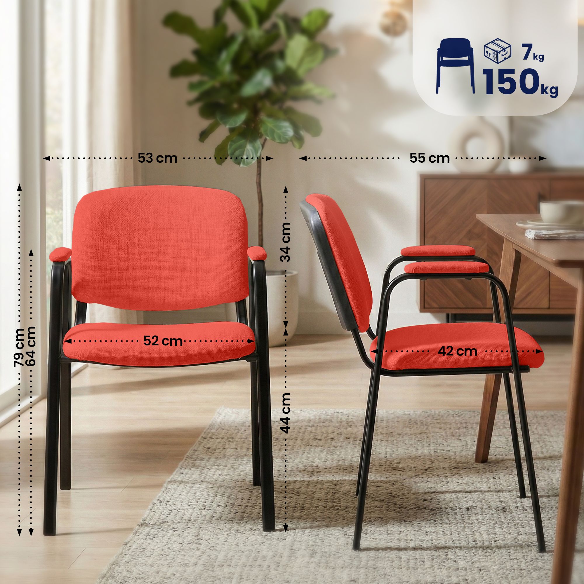 Silla Apilable de Conferencia Ken Pro de Tela