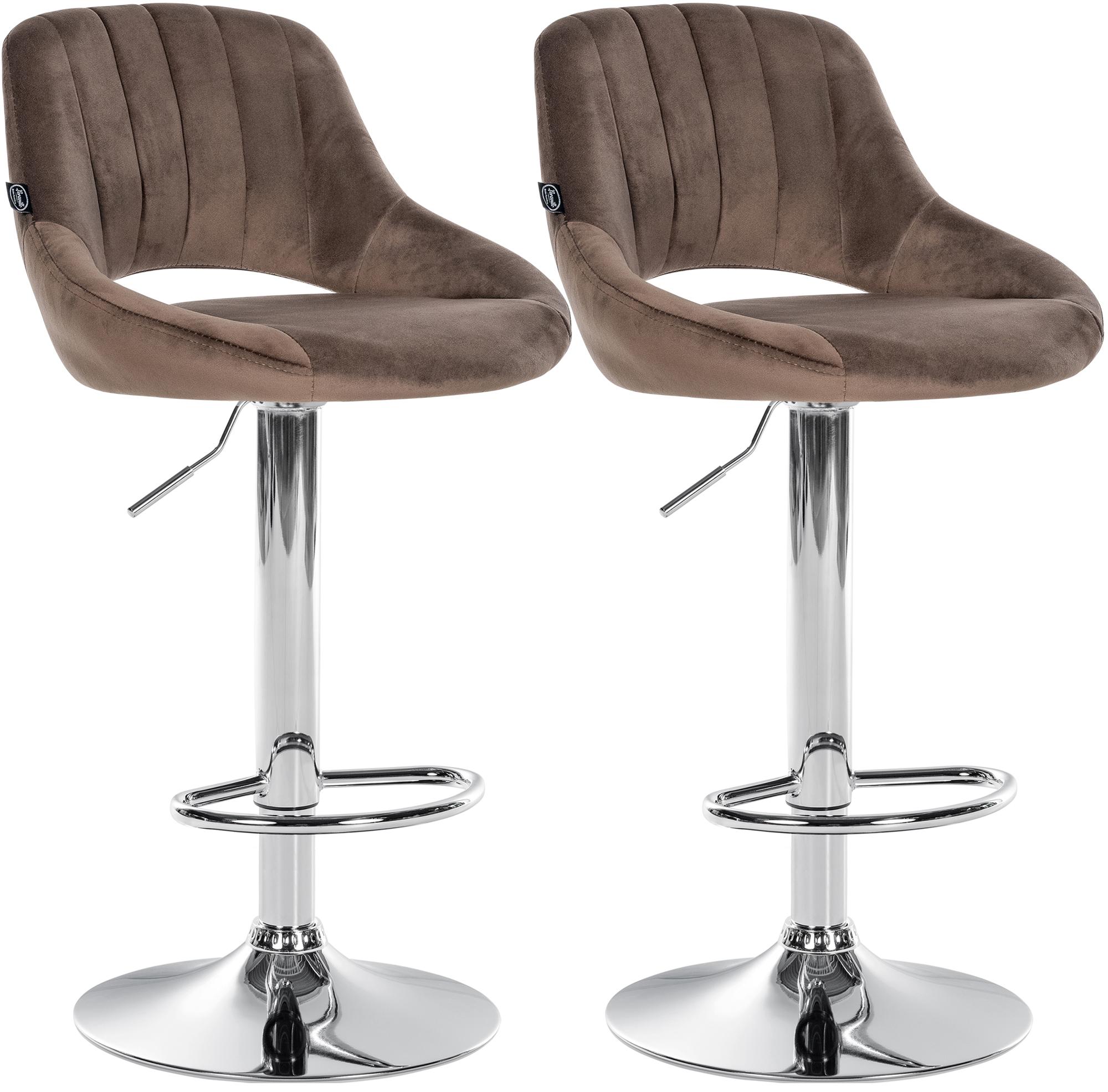 Juego de 2 taburetes de bar Milet de terciopelo
