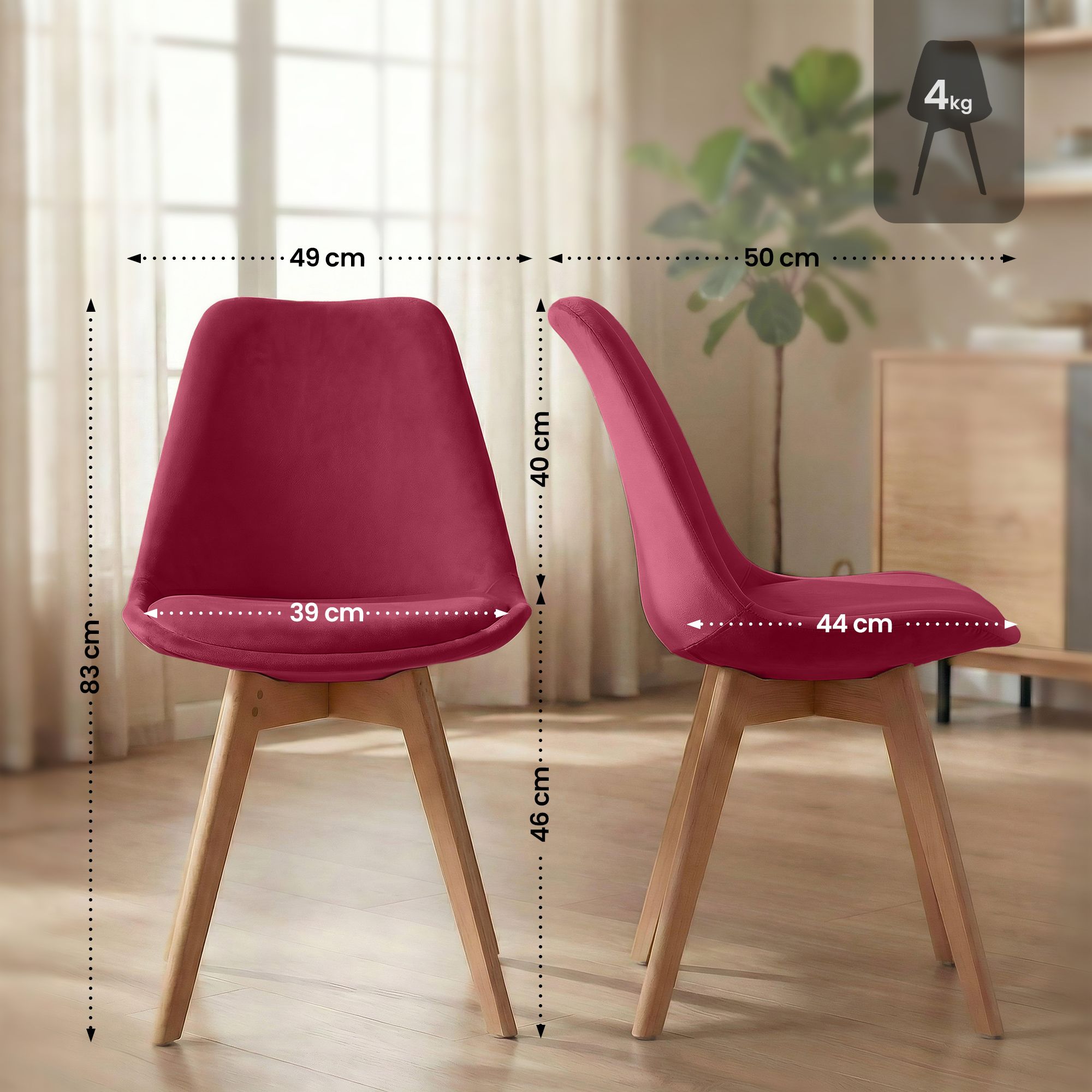 Silla de comedor Linares elegante, cómoda y fácil de limpiar Ideal para tu hogar