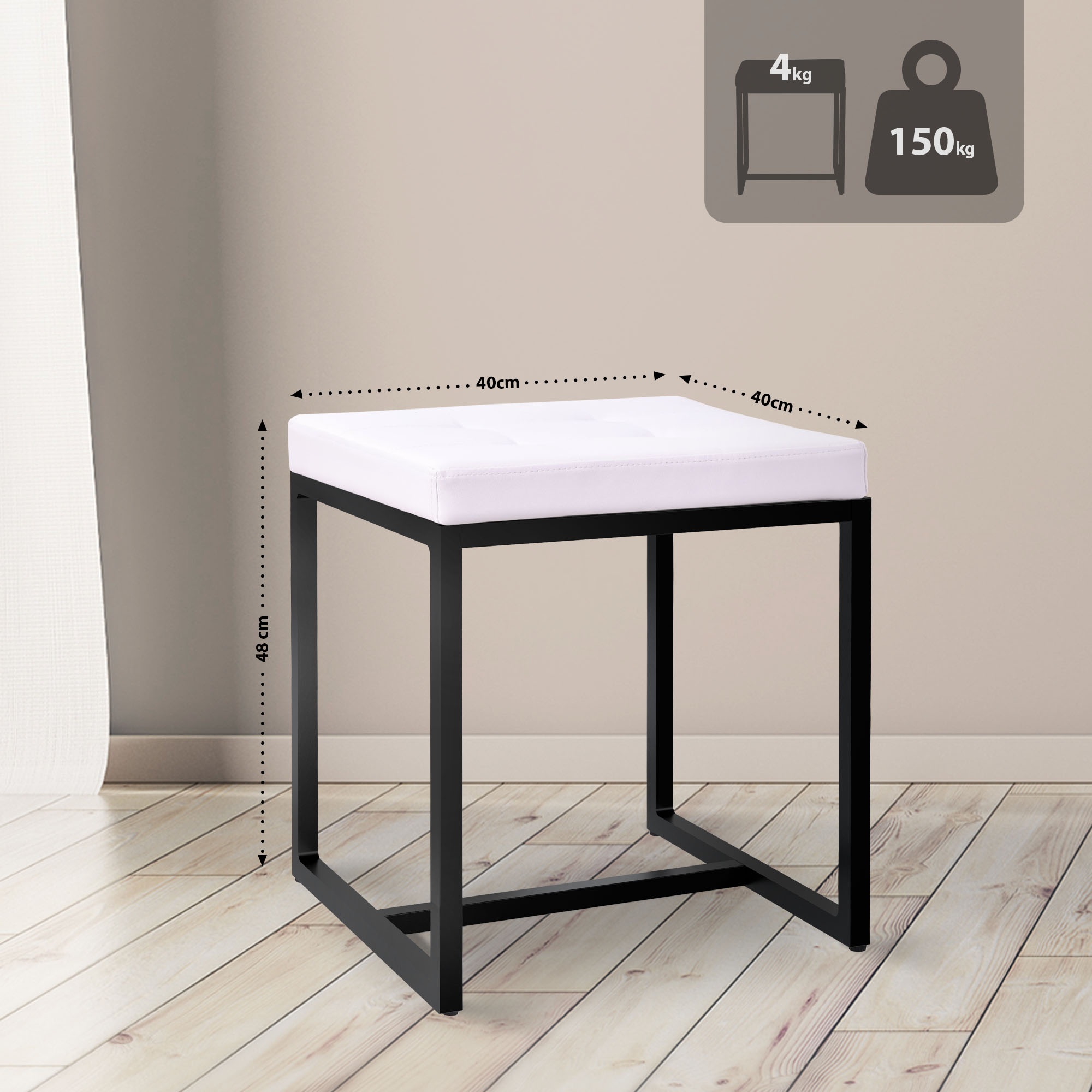 Taburete Barci con marco negro
