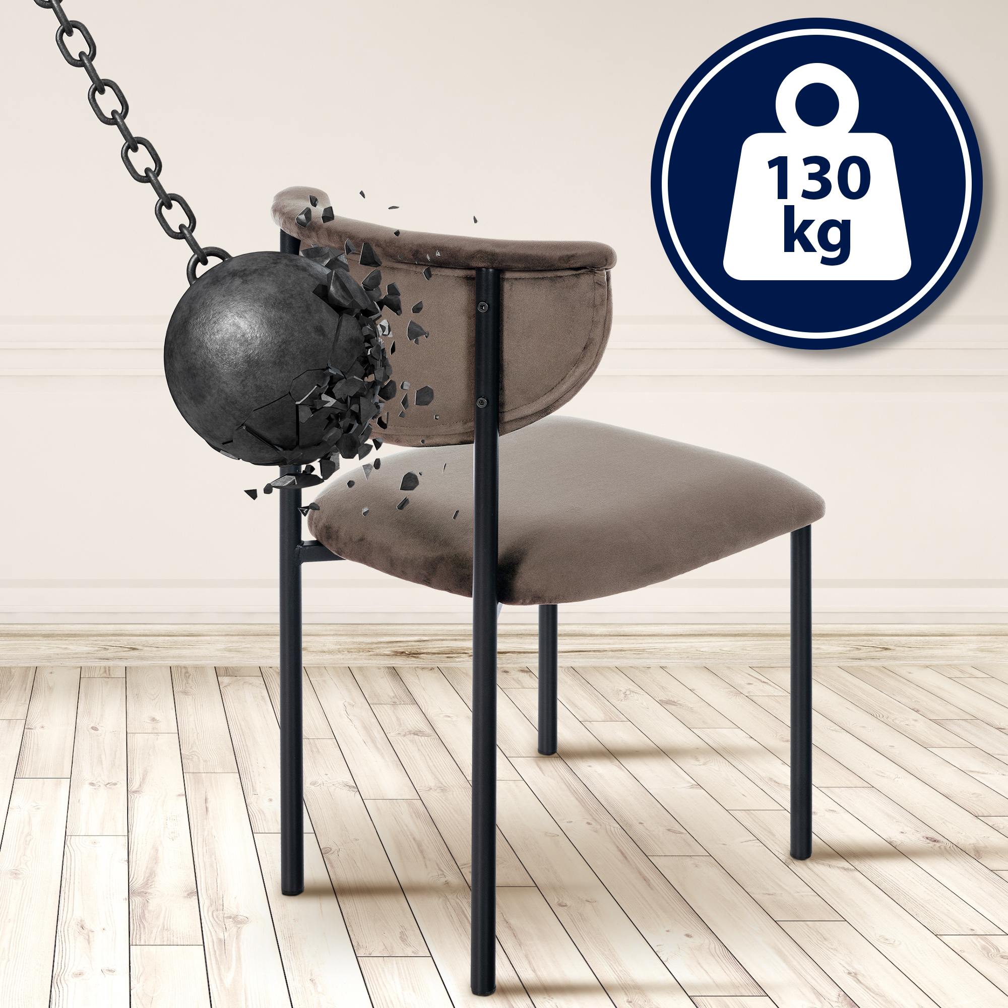 Juego de 2 sillas de comedor Gambell terciopelo