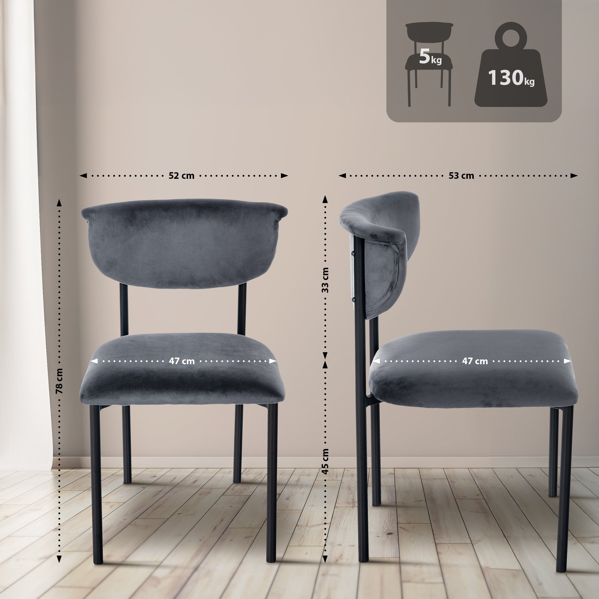 Silla de Comedor Gambell Terciopelo