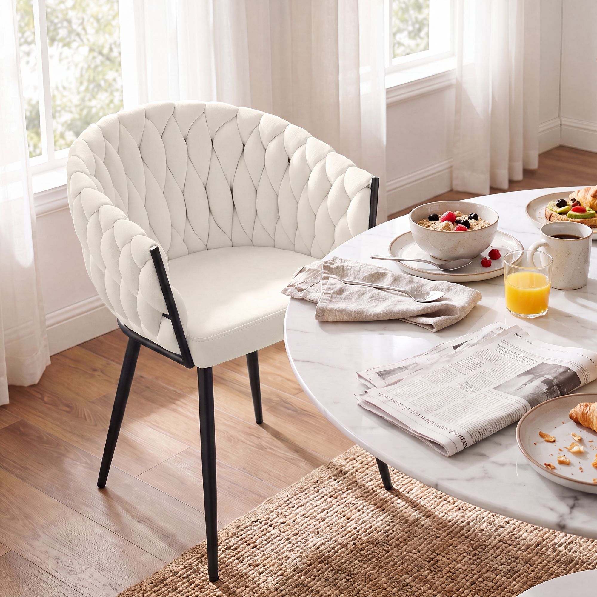 Silla de comedor Molise de terciopelo elegante y cómoda para tu hogar