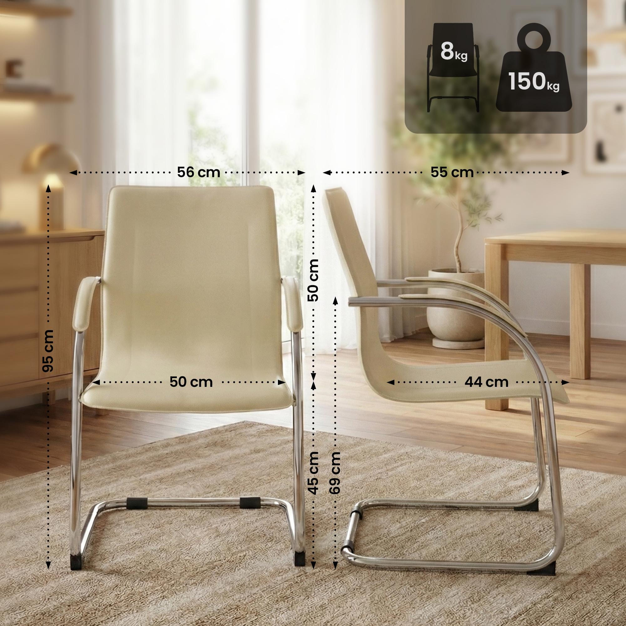 Silla cantilever Noeleen de piel sintetica
