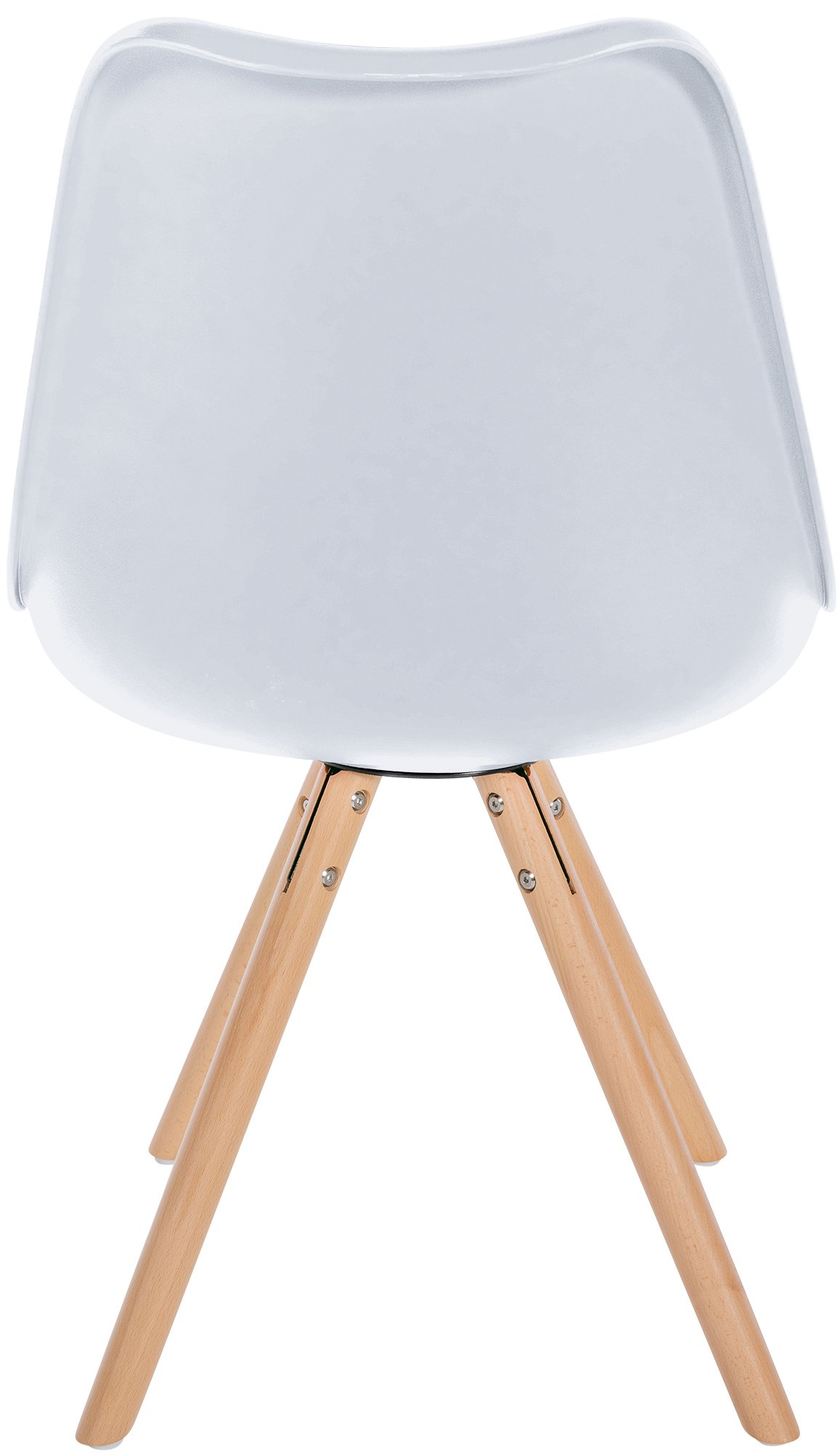 Set de 4 sillas de comedor Sofia con base de madera y asiento en polipiel