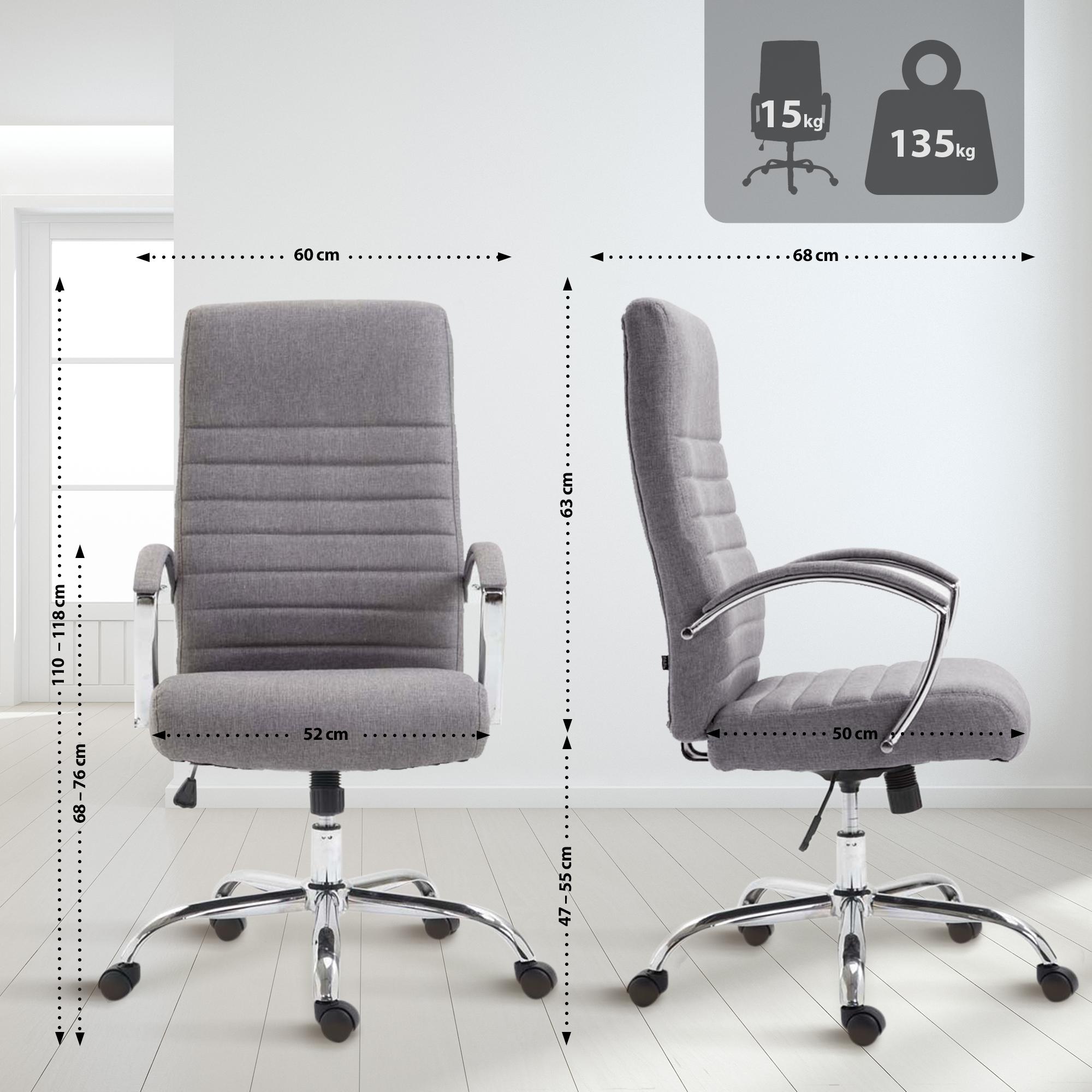 Silla de oficina Valais XL de tela