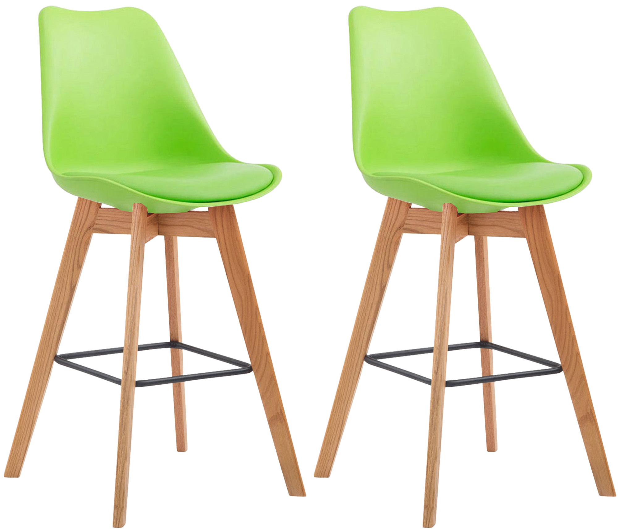 Set De 2 Taburetes De Bar Metz Con Asiento En Polipropileno