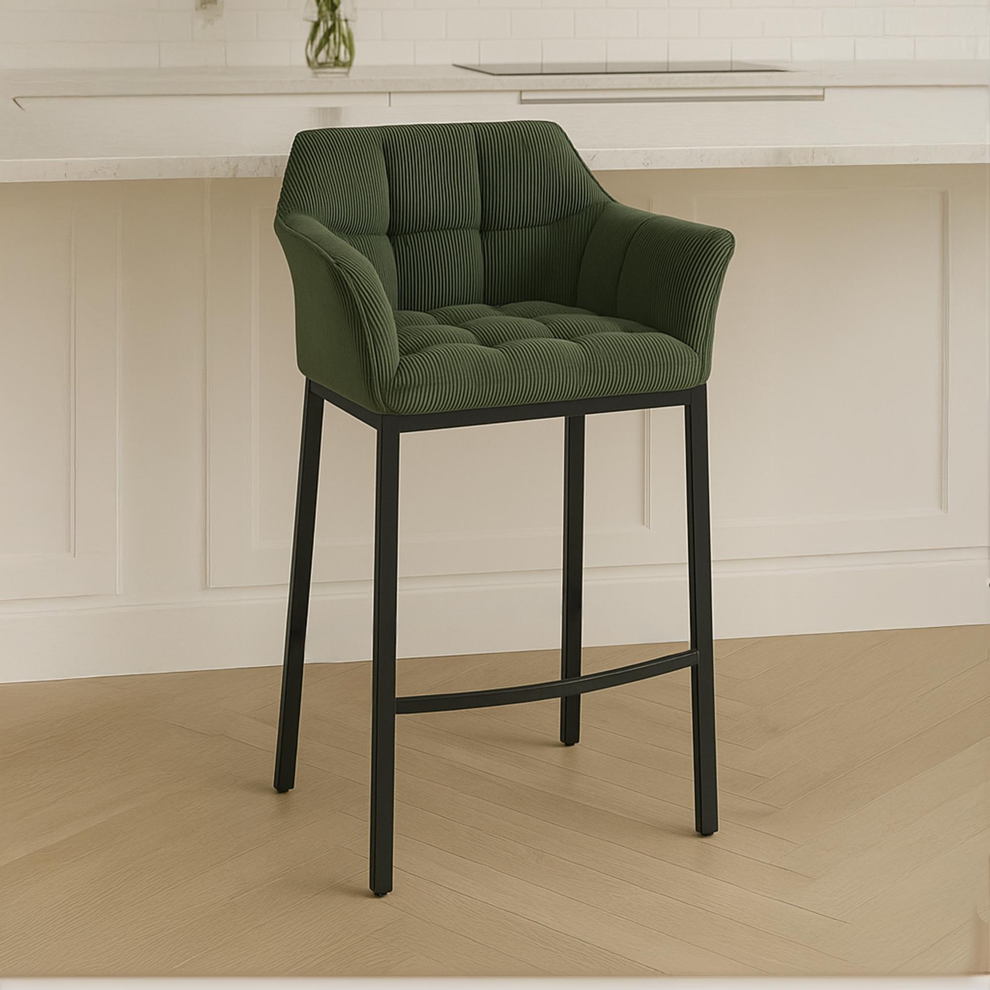 Taburete de bar Damaso Cord con base de cuatro patas