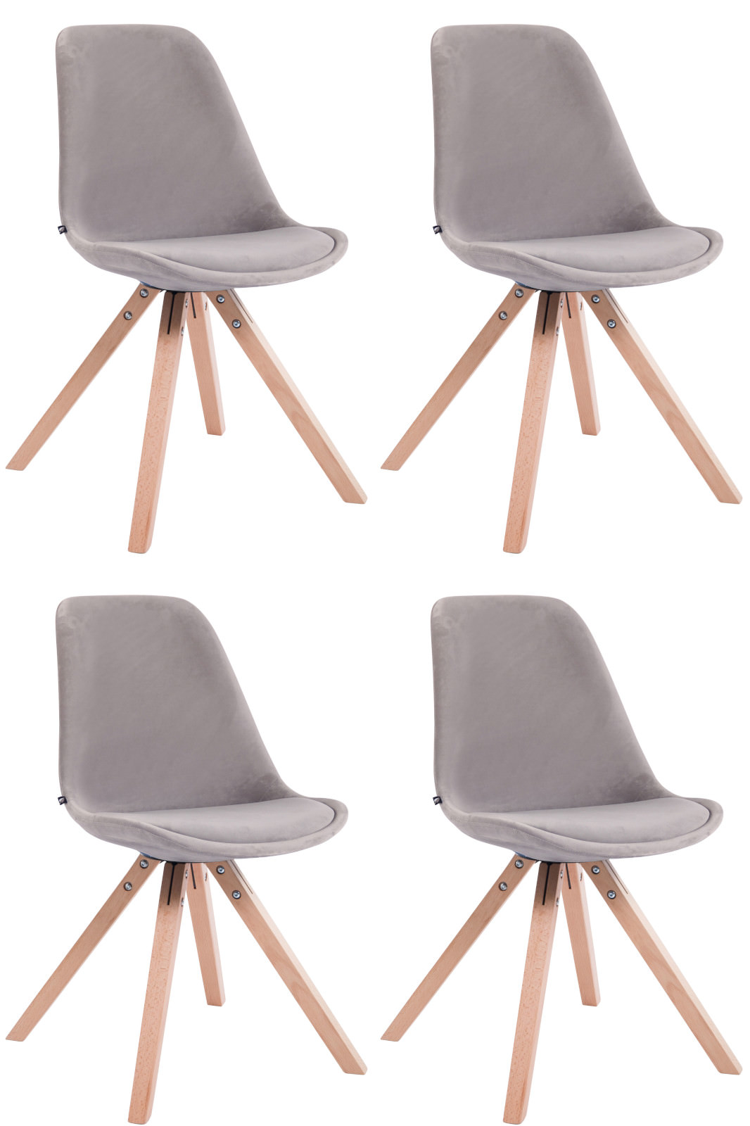 Set de 4 sillas Toulouse Square en terciopelo