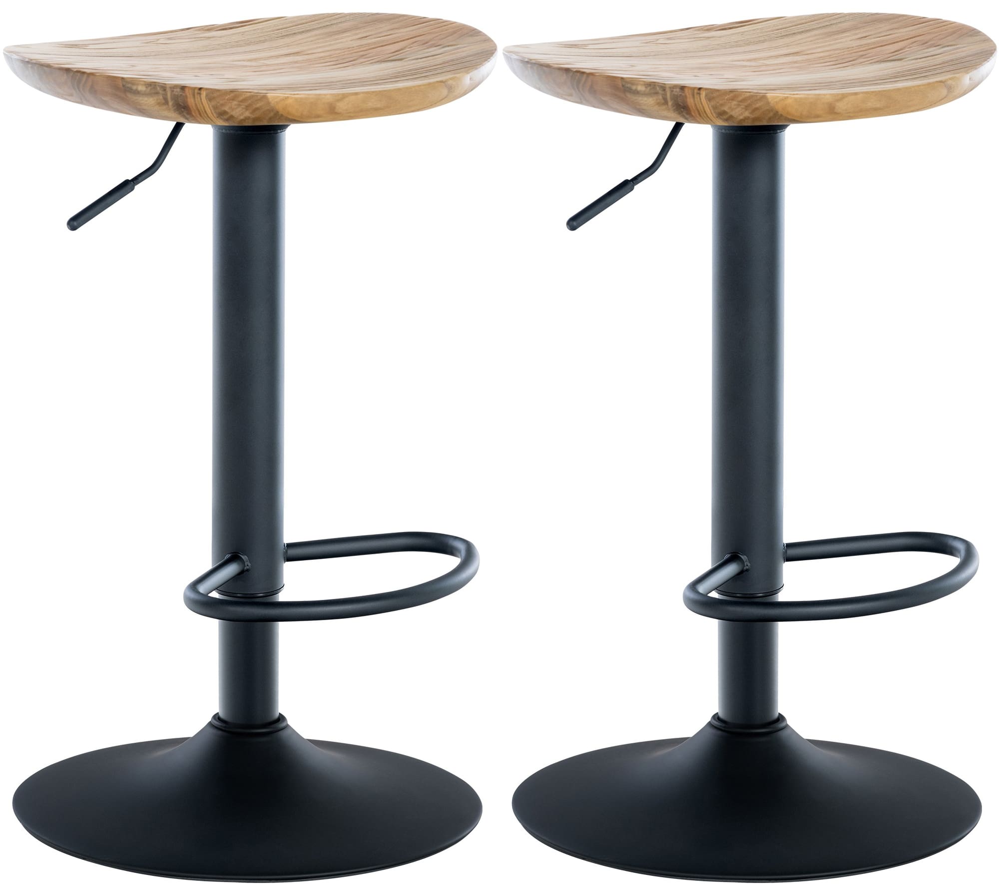 Set de 2 taburetes de bar Skelde en madera y metal
