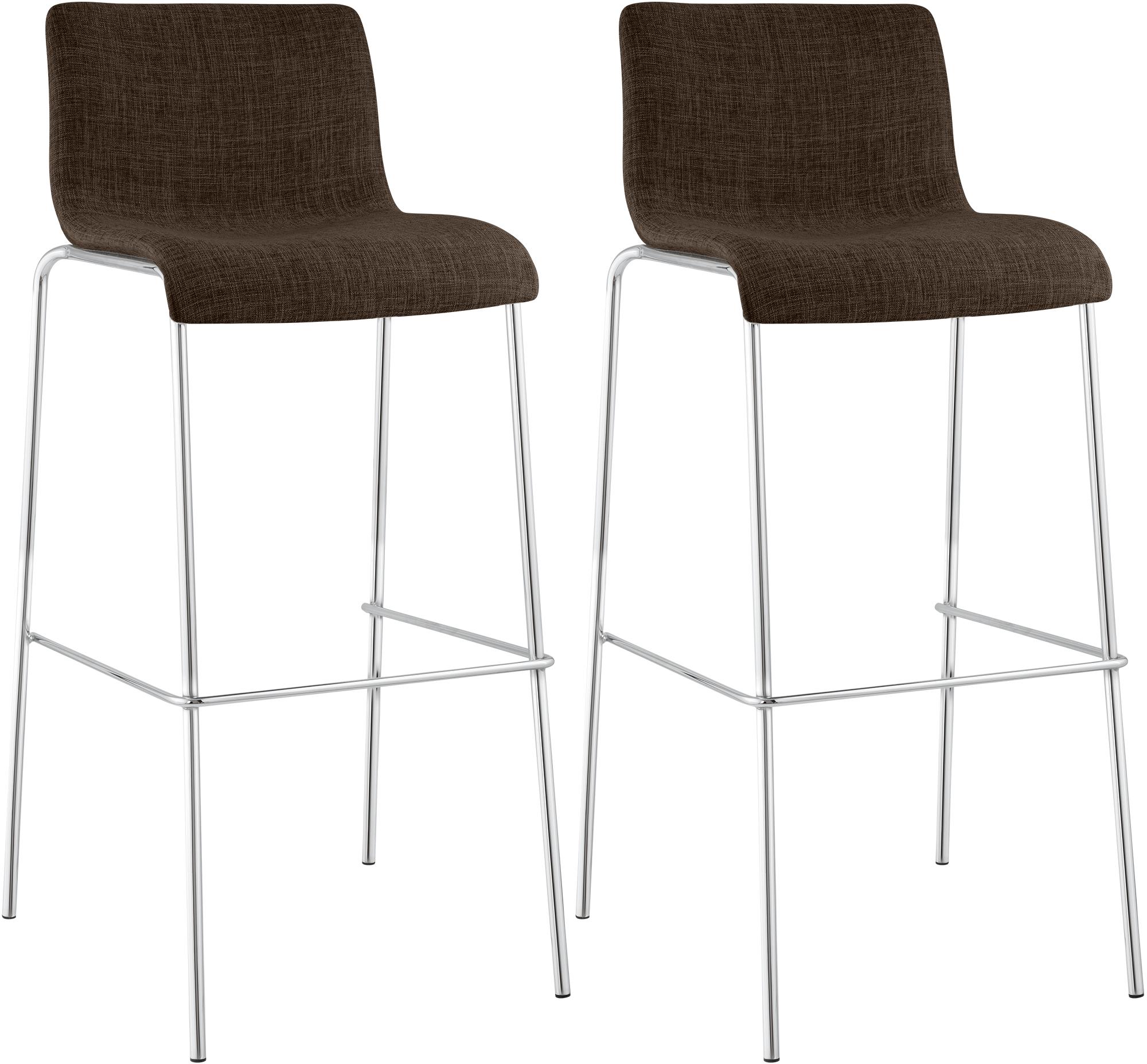 Juego de 2 taburetes de bar Hover, tela, base de cuatro patas
