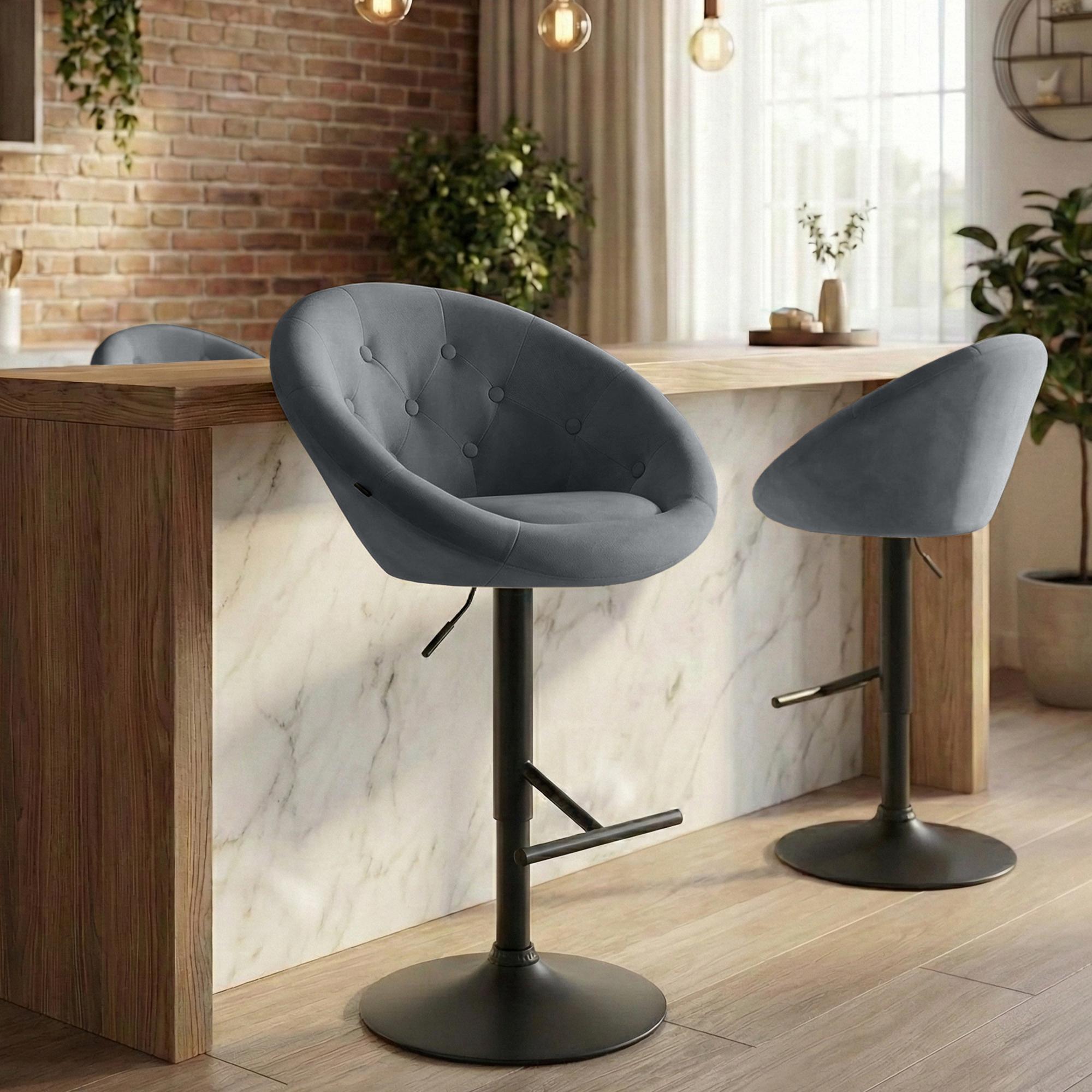 Taburete de bar London de terciopelo