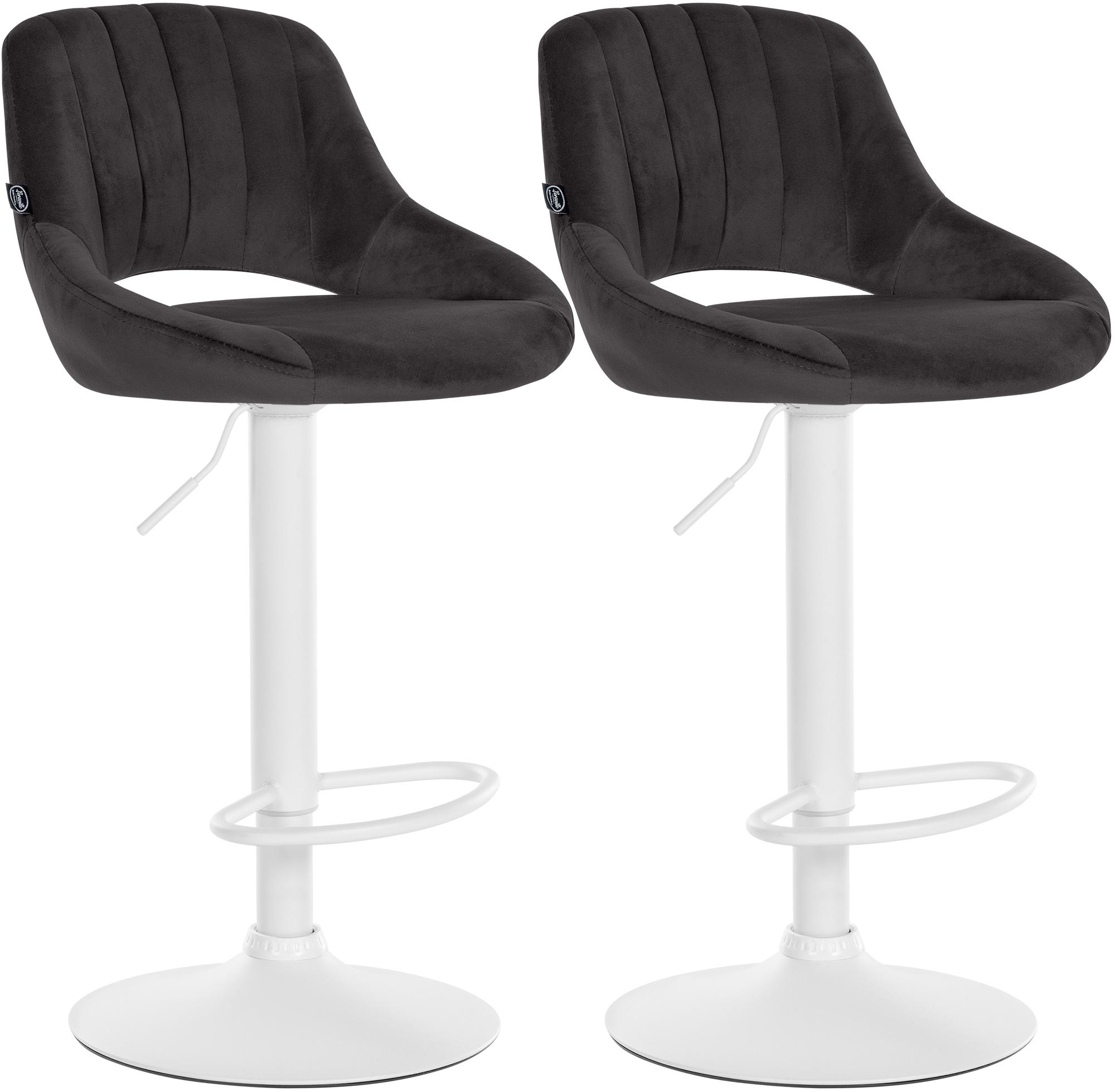 Juego de 2 taburetes de bar Milet de terciopelo