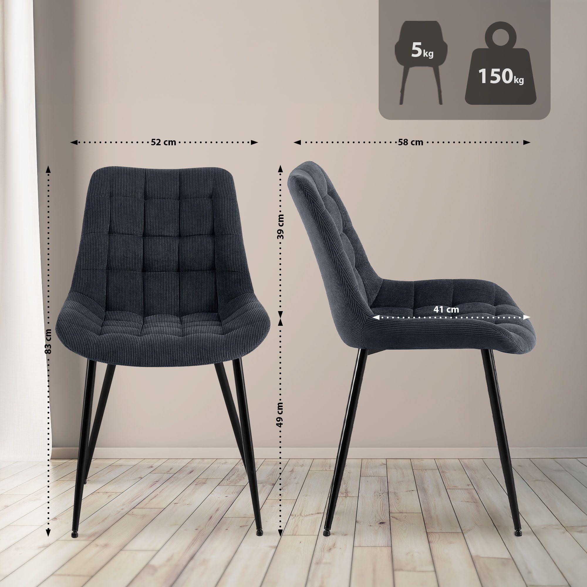 Silla de comedor Sardna Cord