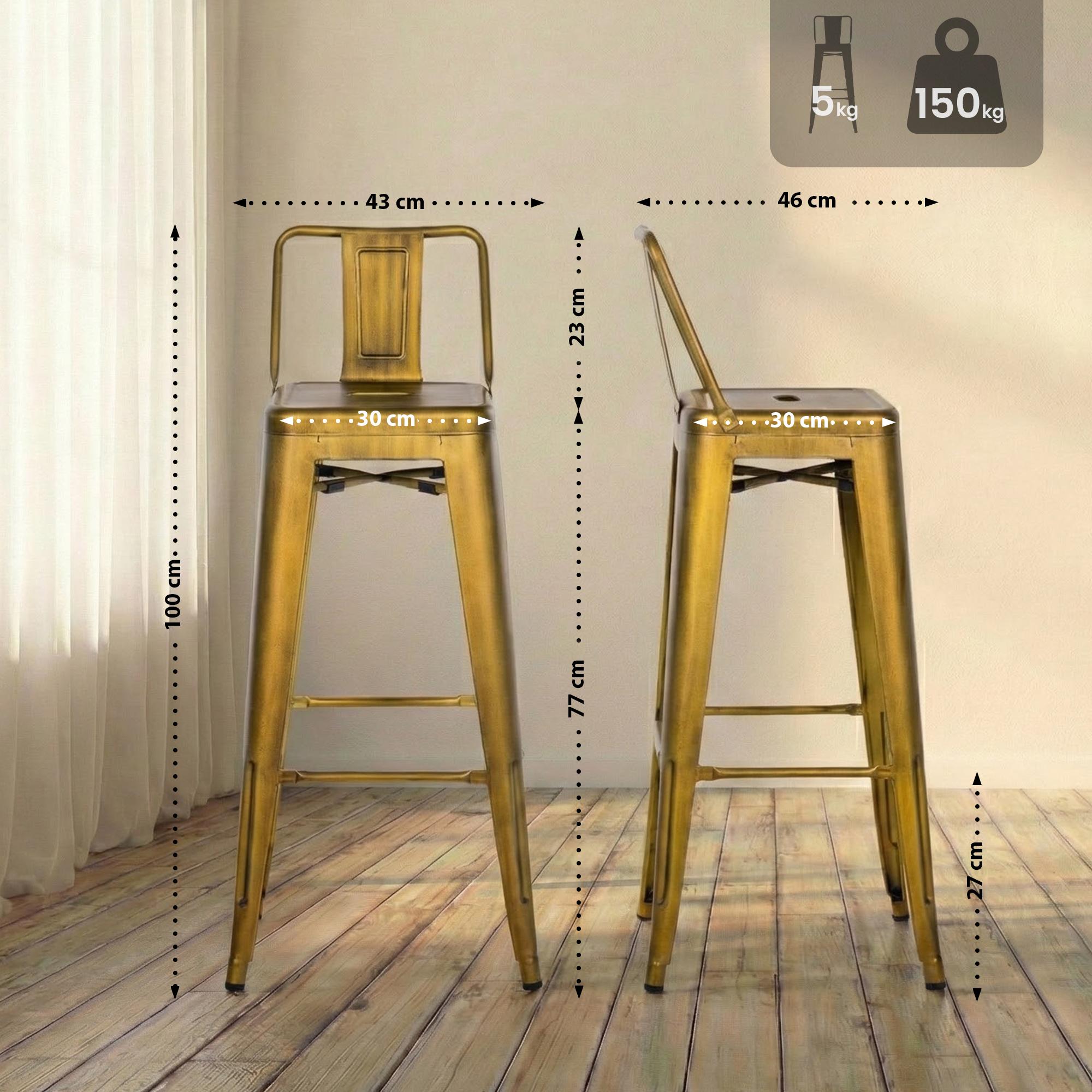 Juego de 4 taburetes de bar Mason