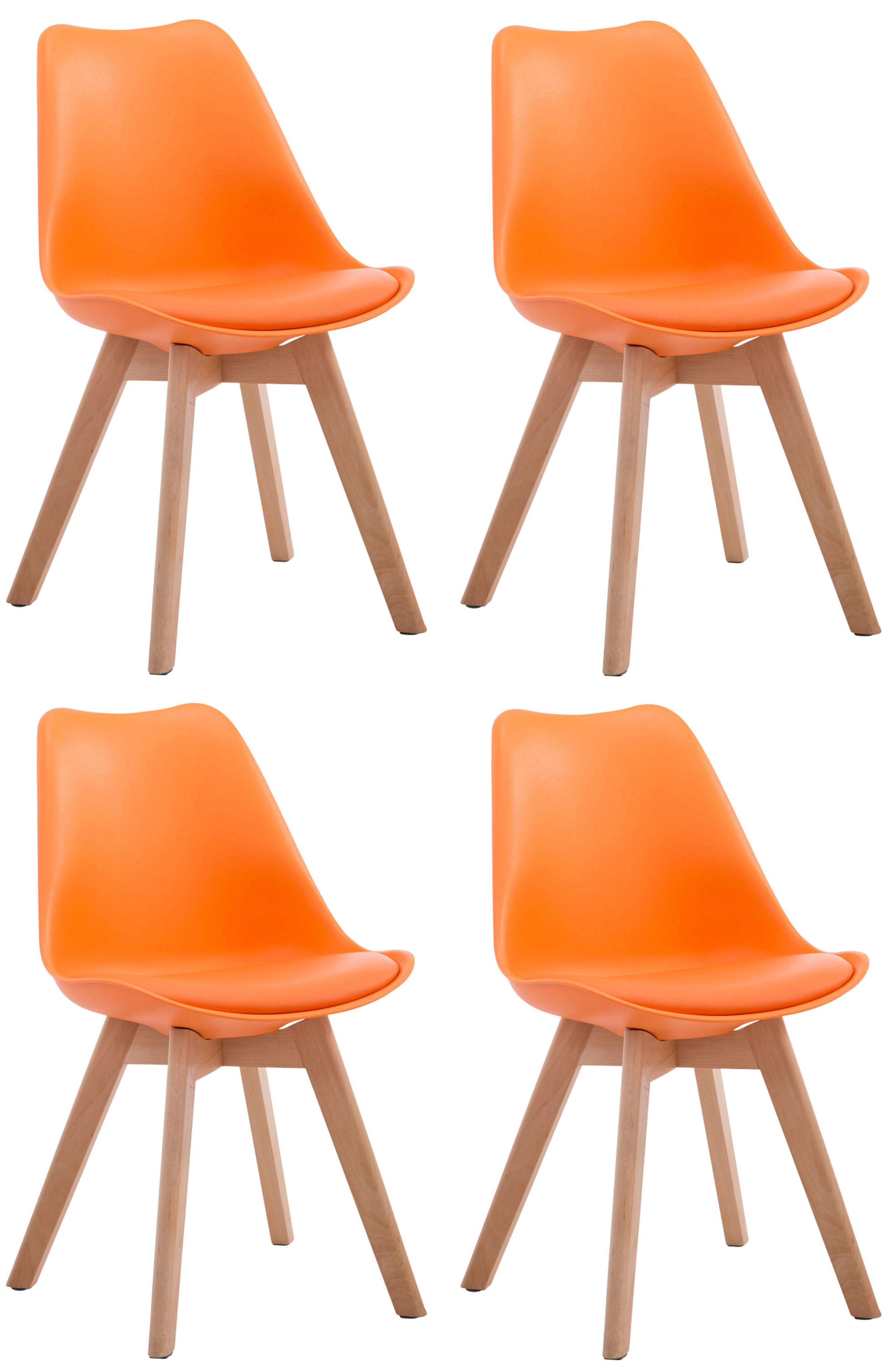 Set de 4 sillas de comedor Borneo en polipiel