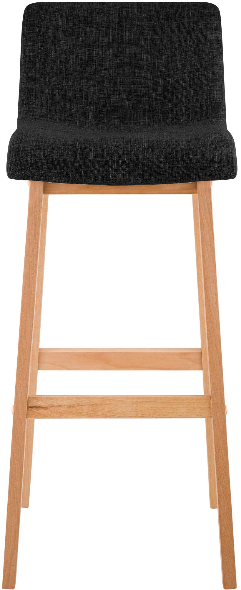 Taburete de bar Hover de tela con base de cuatro patas en color Natura